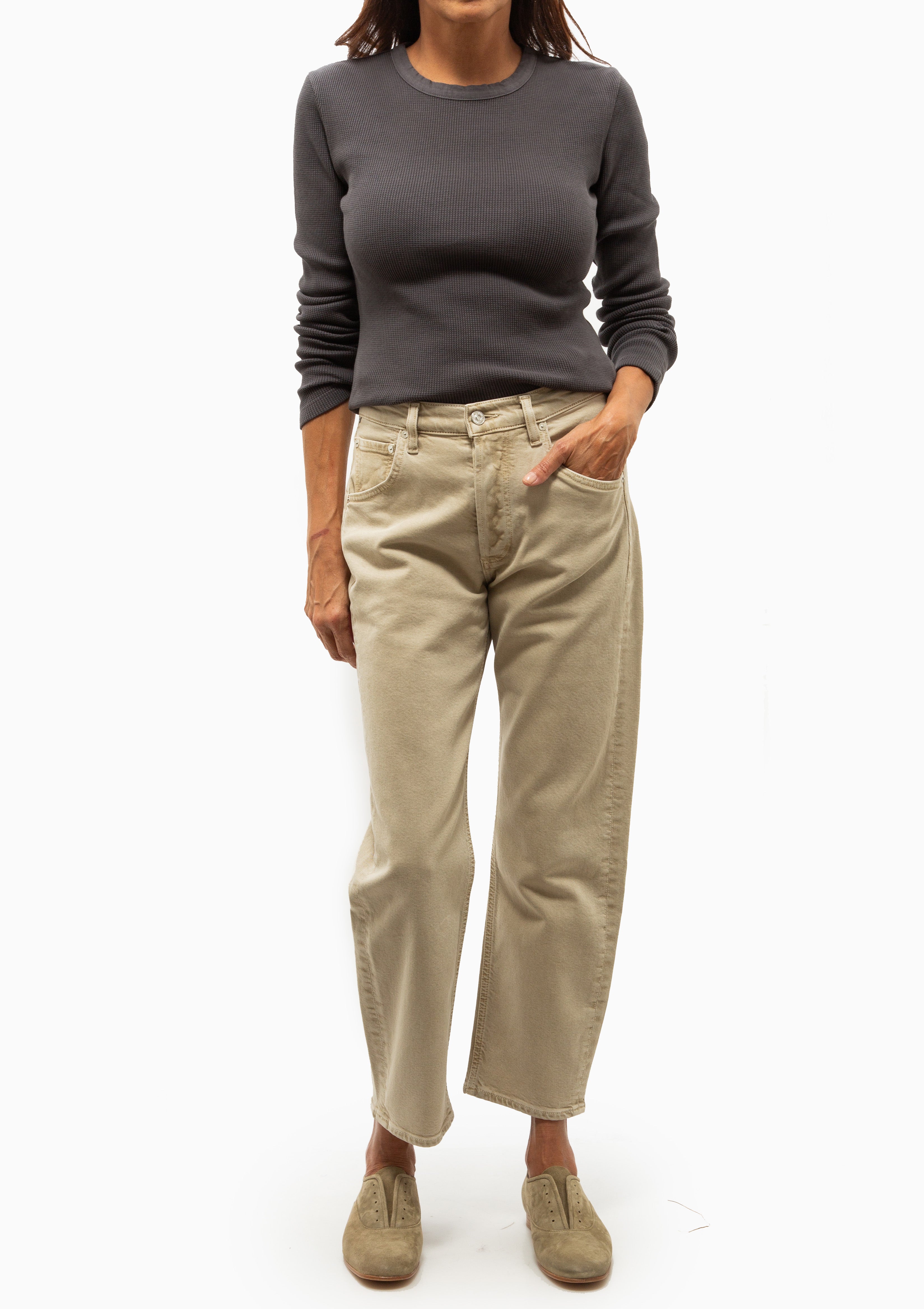 Pilar Waffle Crewneck | Charcoal