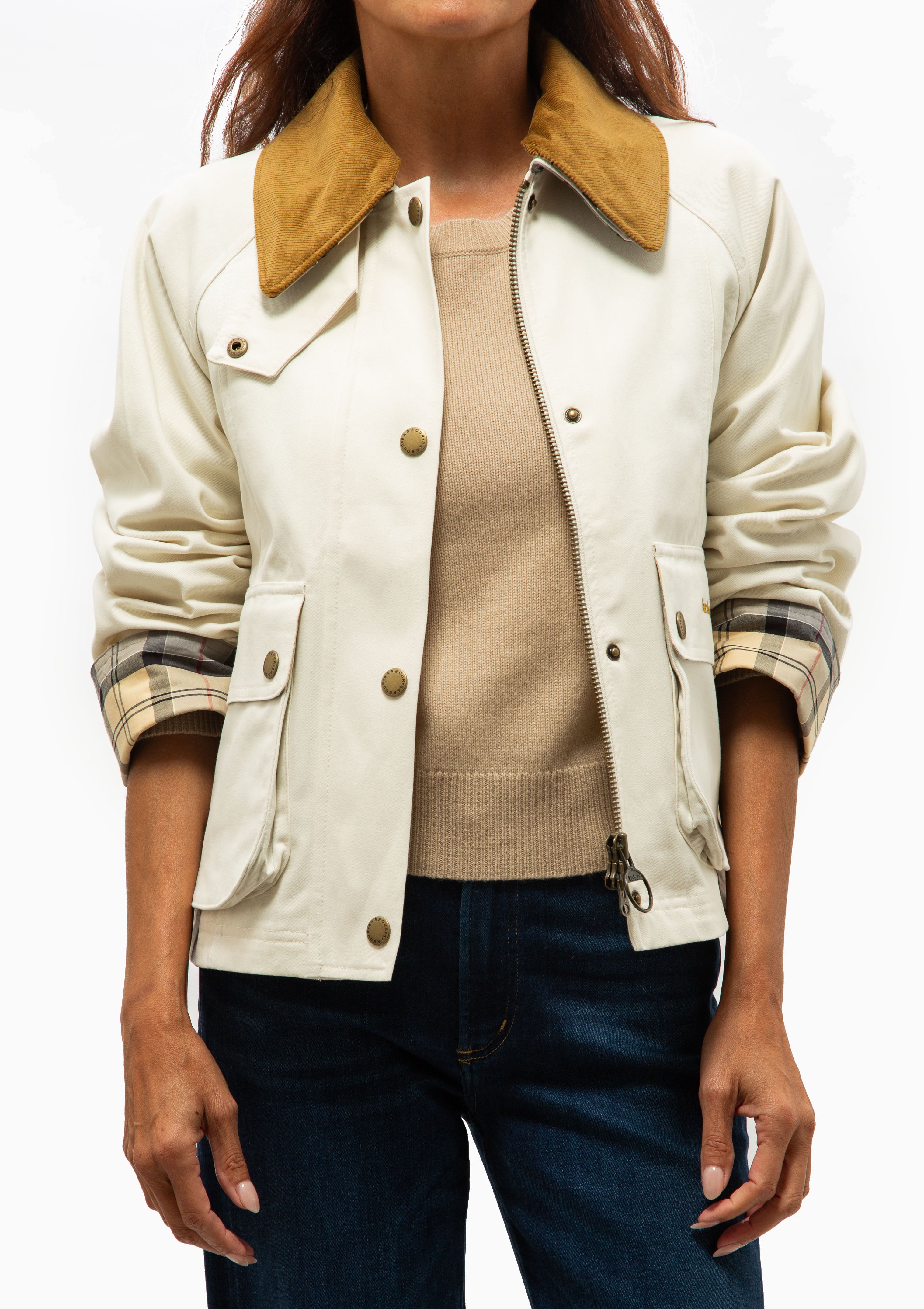 Cropped Beadnell Casual Jacket | Light Pearl/Dress/Beige