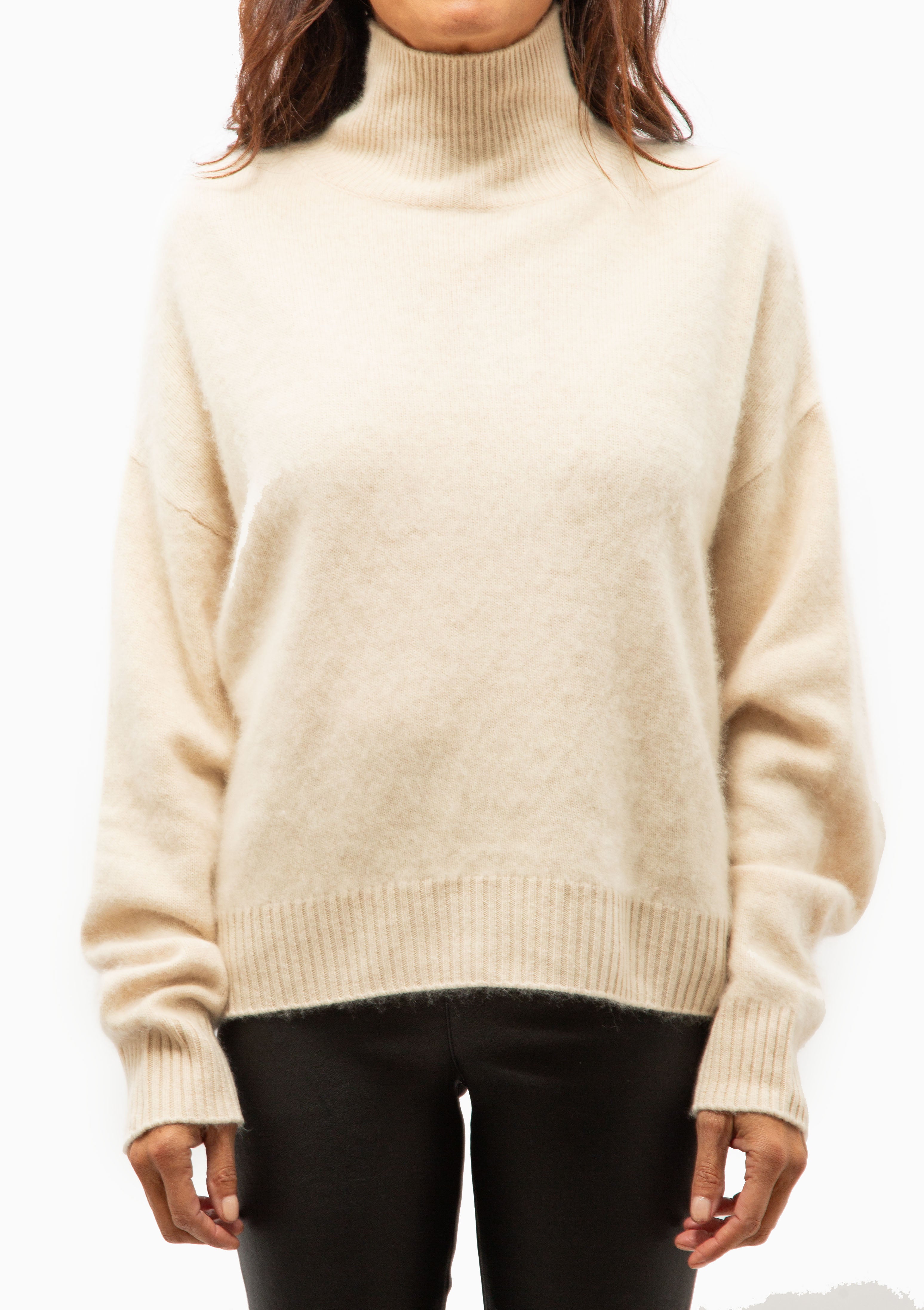 Devon Puff Turtleneck | Crema
