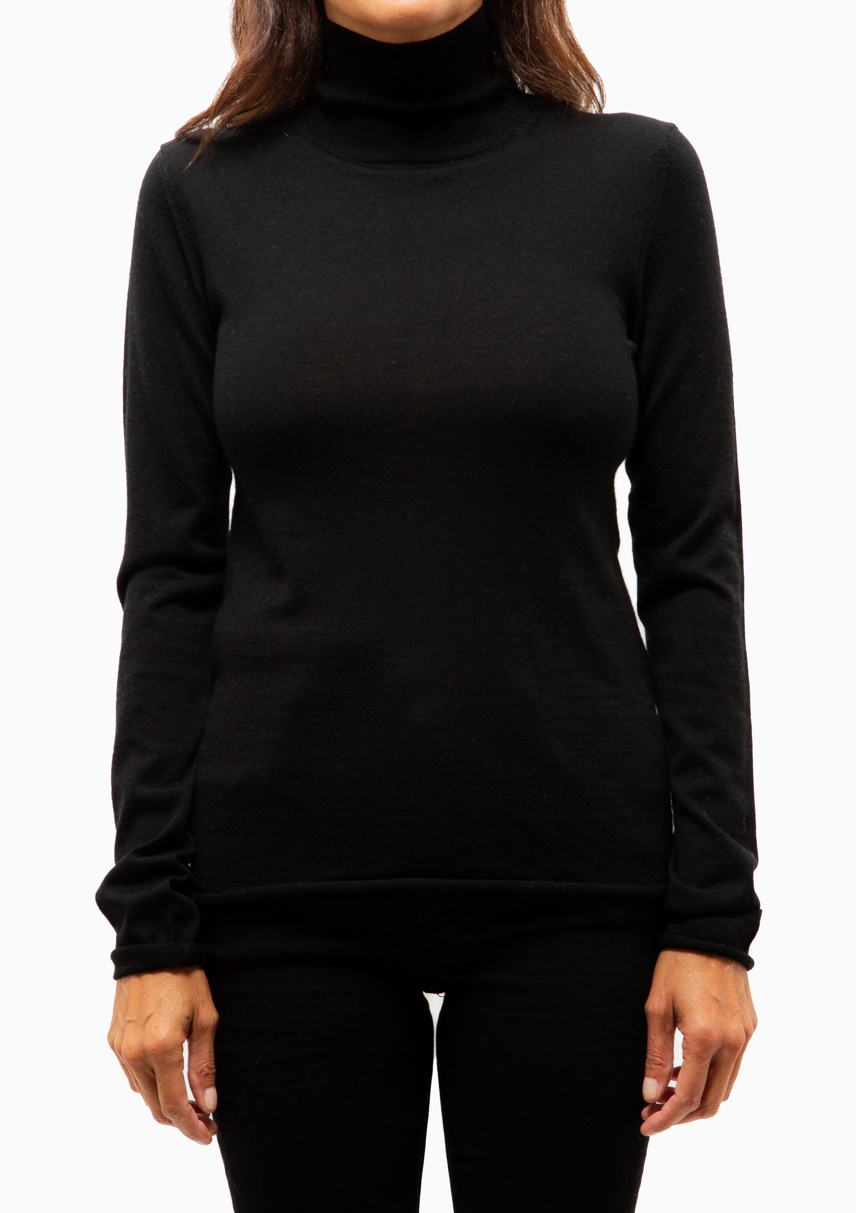 Long Slim Turtleneck | Black
