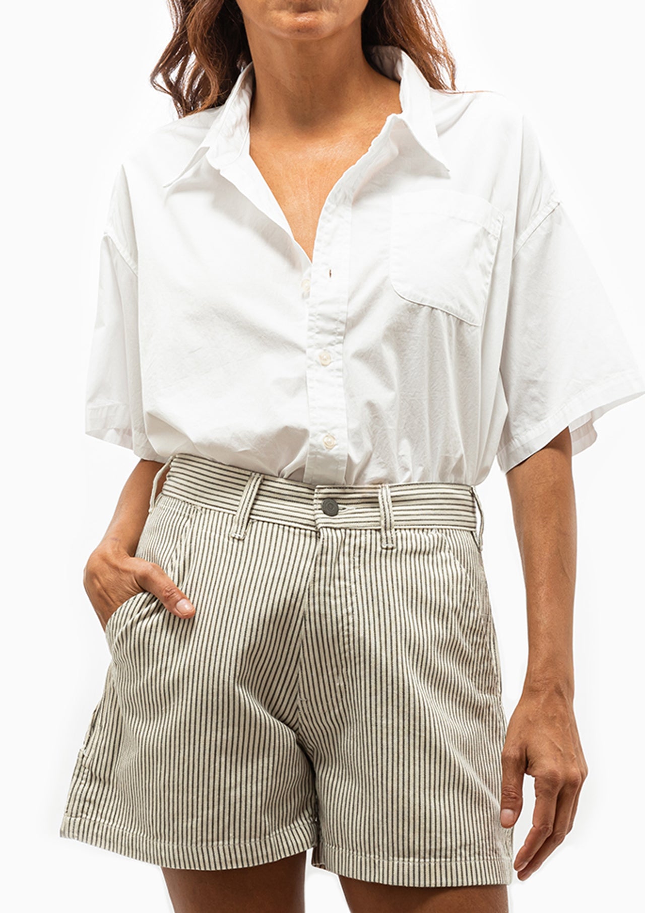 Short Sleeve Button Down Shirt | White