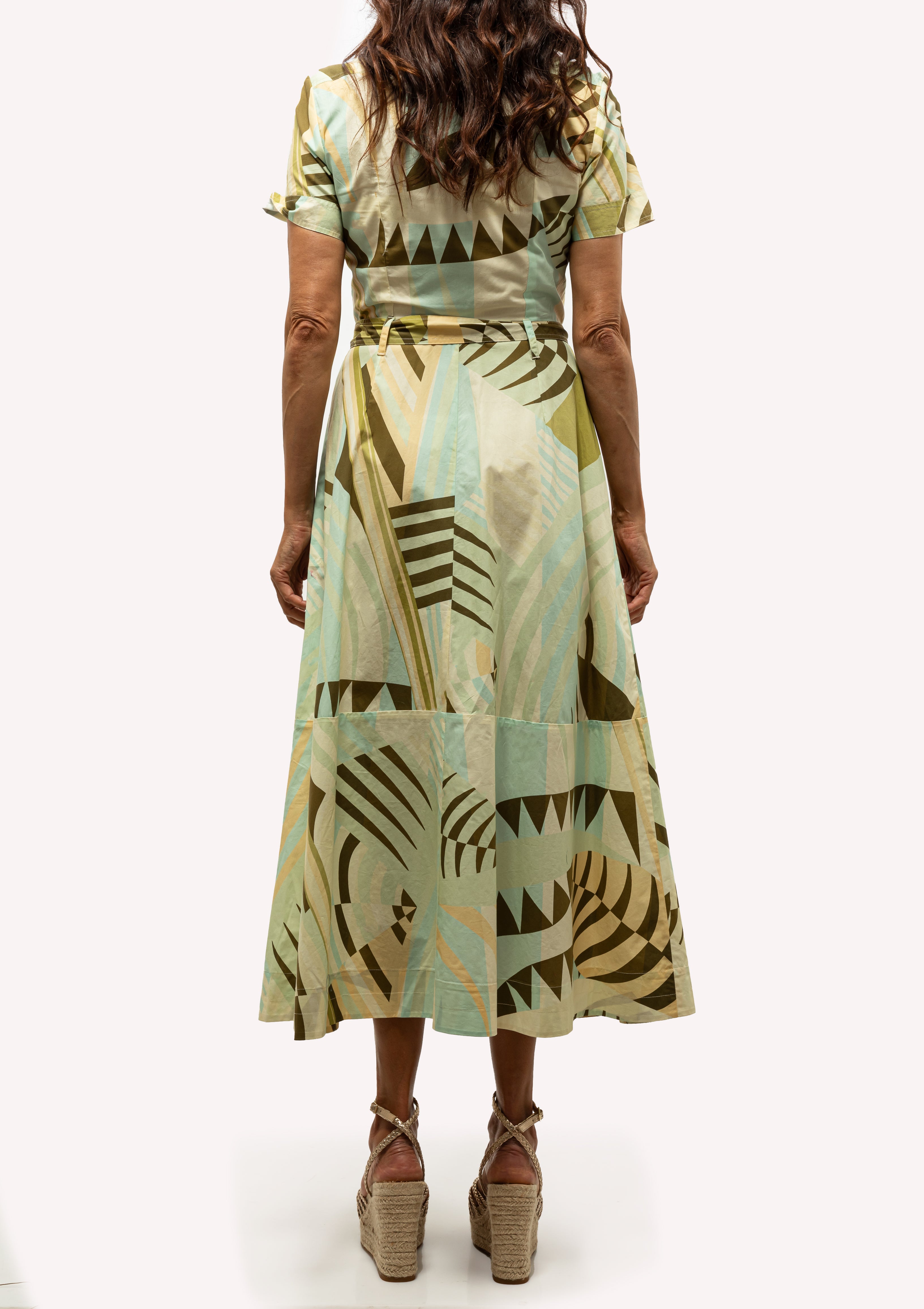 Giselle Dress In Pagoda Print | Green