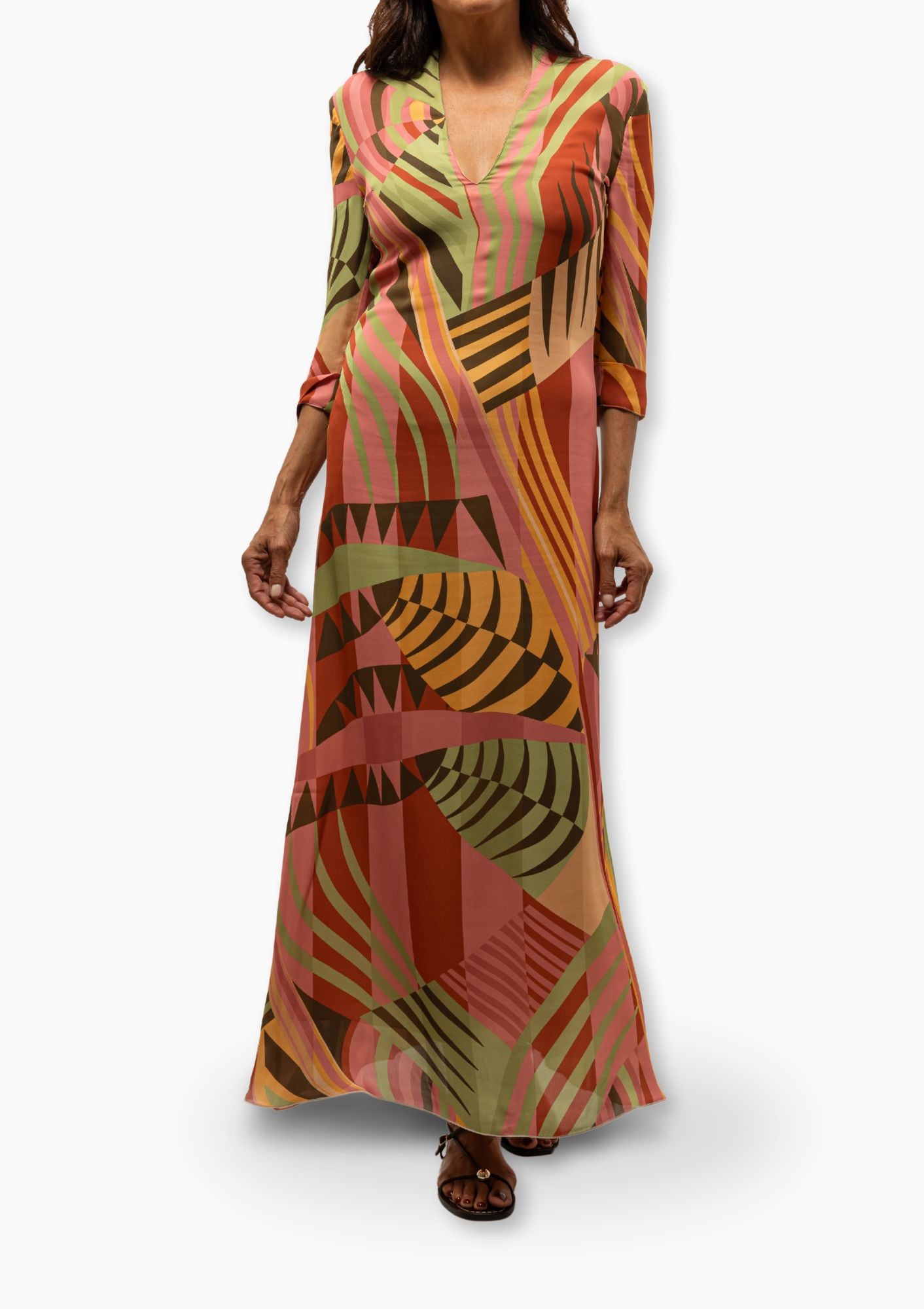 Tiara Dress In Pagoda Print | Pink