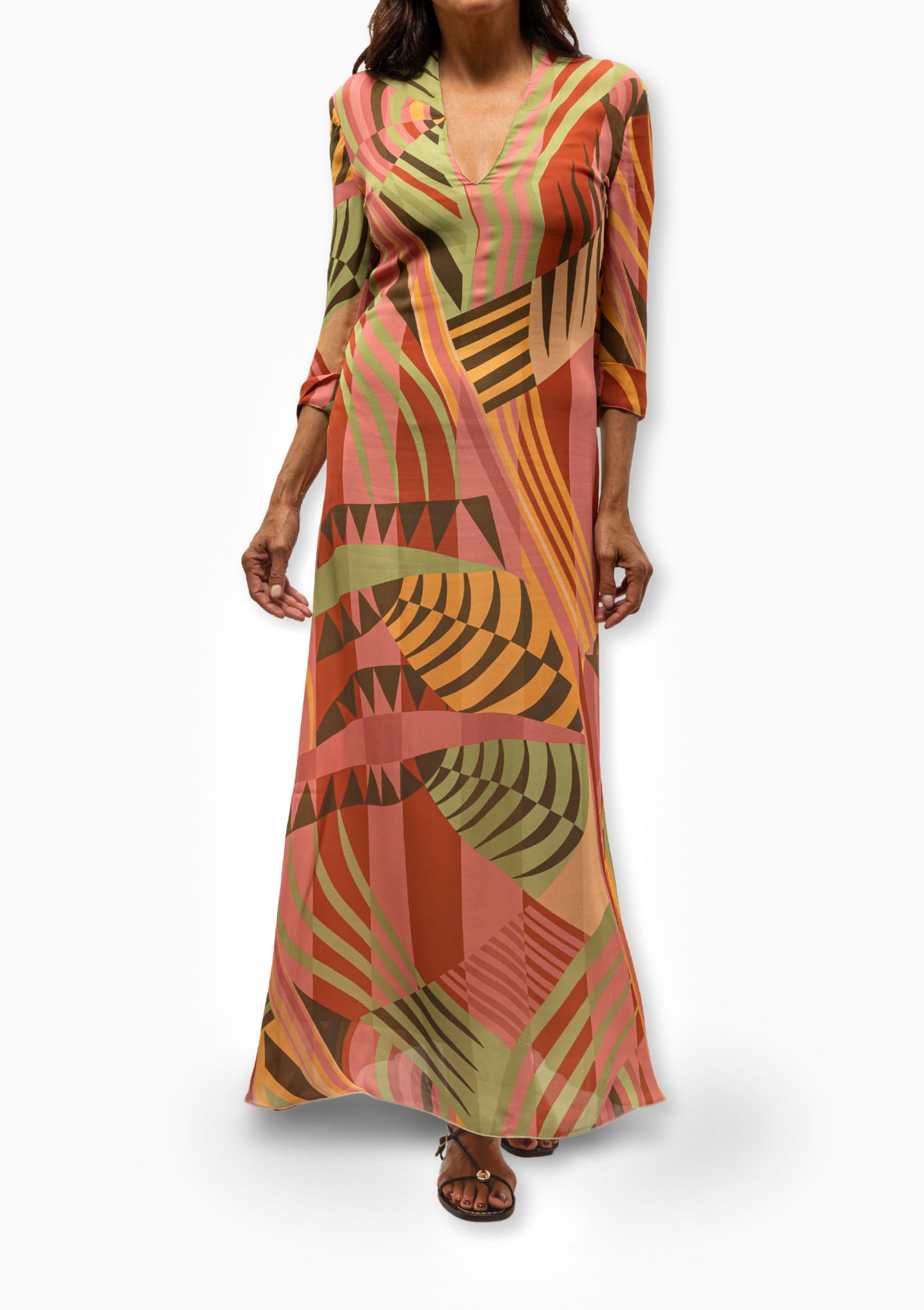 Tiara Dress In Pagoda Print | Pink