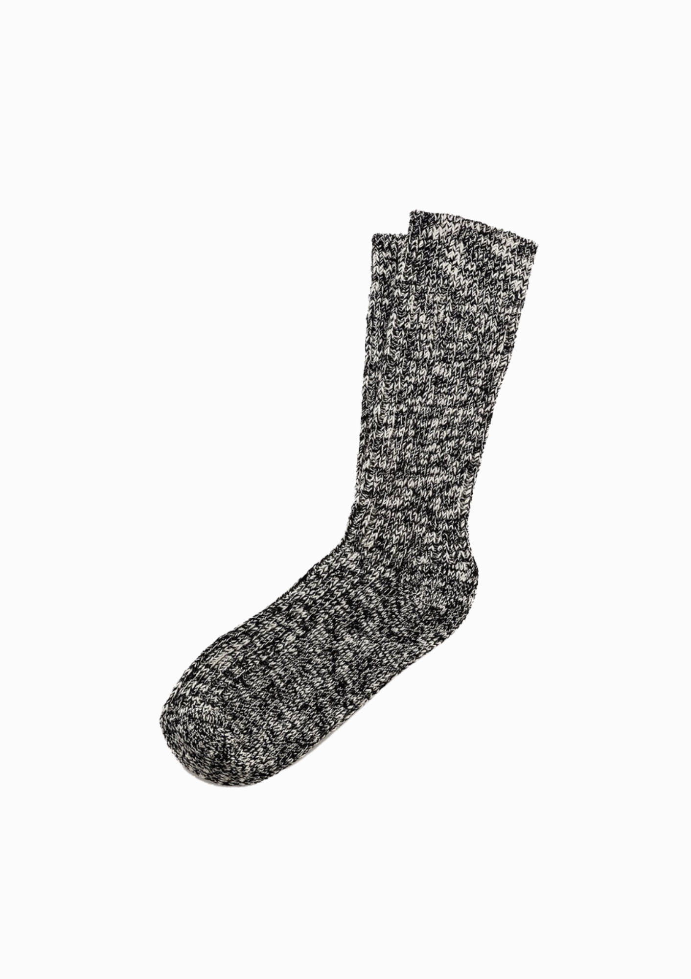 Cotton Slub Sock | Black/Grey