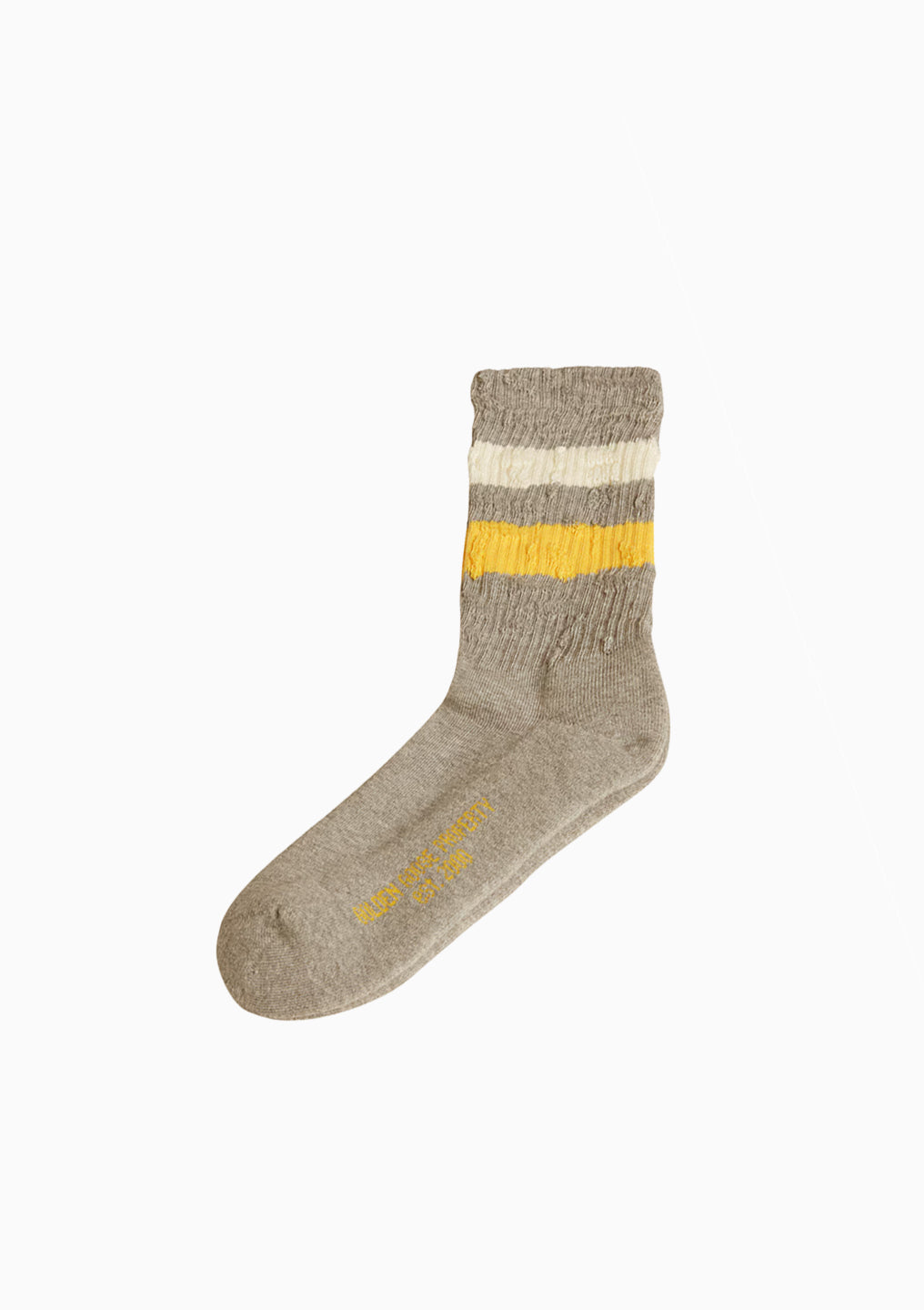 Distressed Details Stripe Socks | Grey/Yellow/White