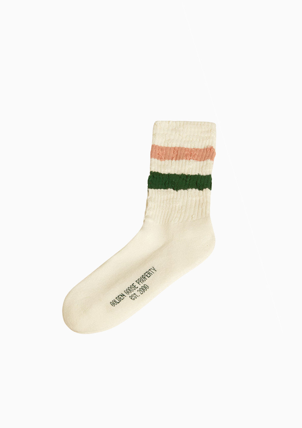 Distressed Details Stripe Socks, White | Pink/Green