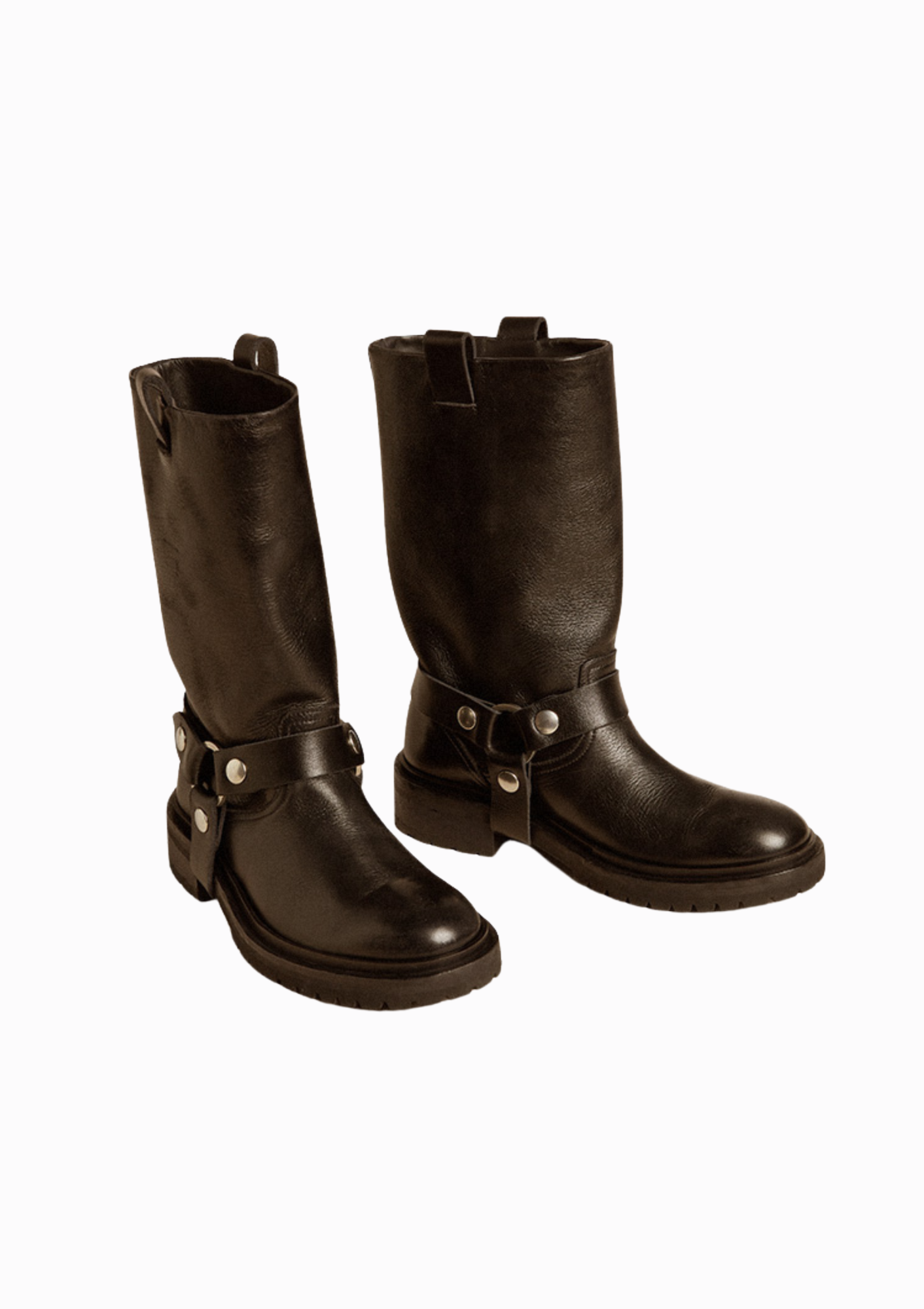 Kurt Shiny Leather Boot With Strap | Black