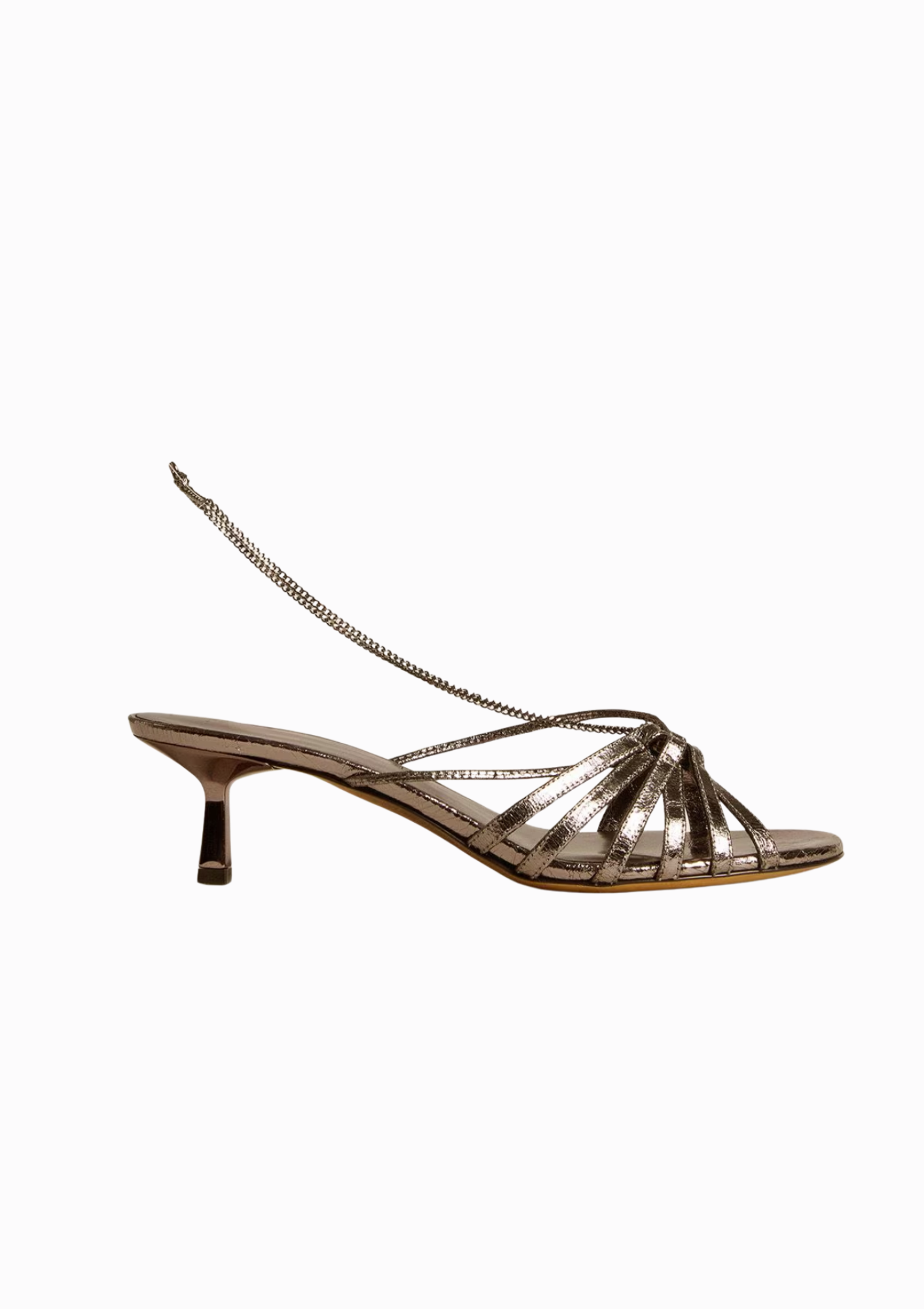 Nico Kitten Heel Sandal| Rutenio Metal