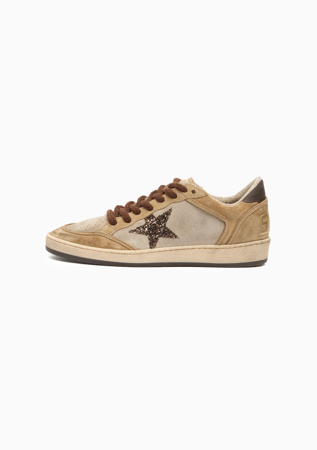 Ball Star Sneaker Suede Glitter Star | Beige/Brown