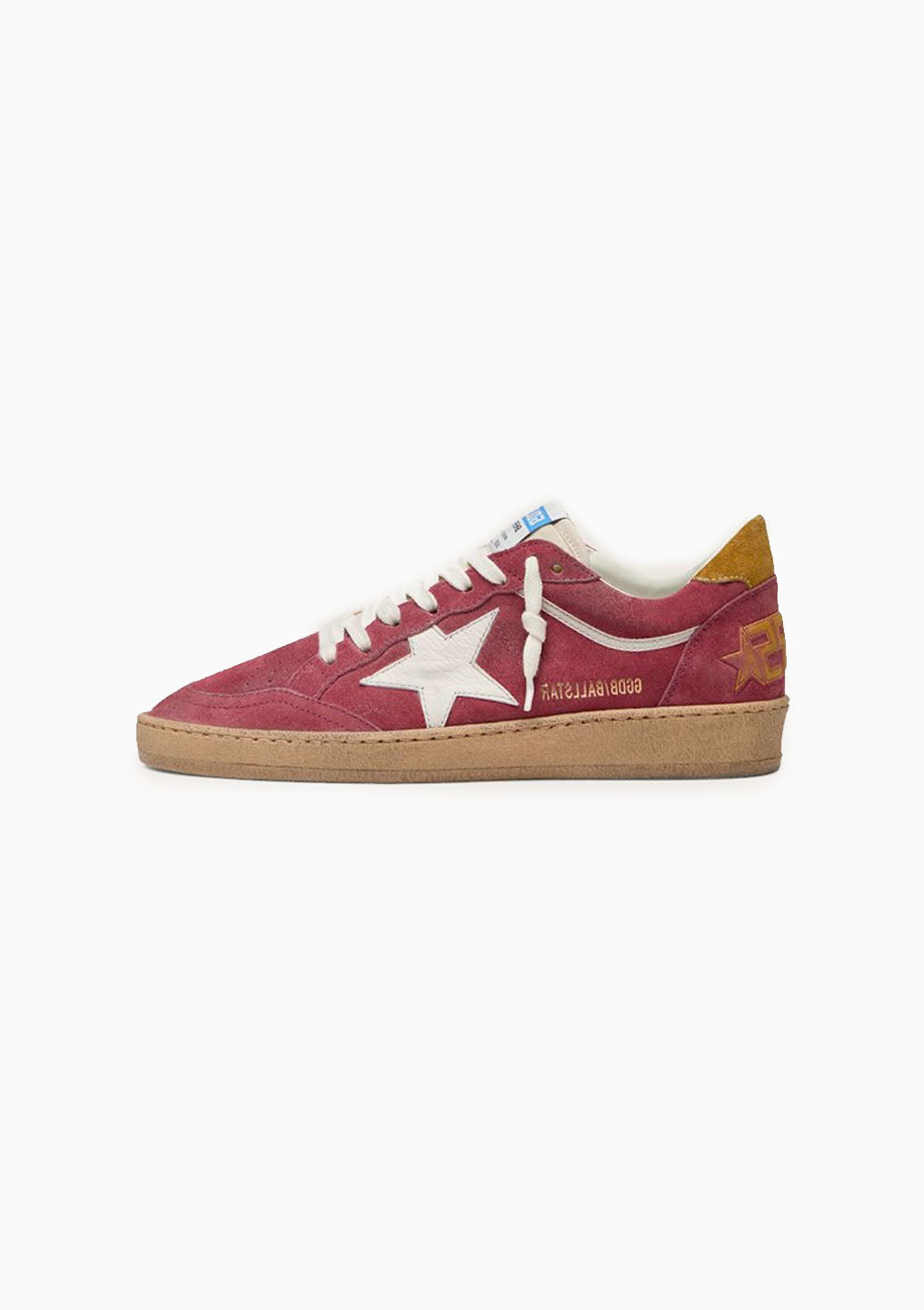 Ball Star Sneaker Suede Leather Star | Brick Red/White/Yellow Ochre