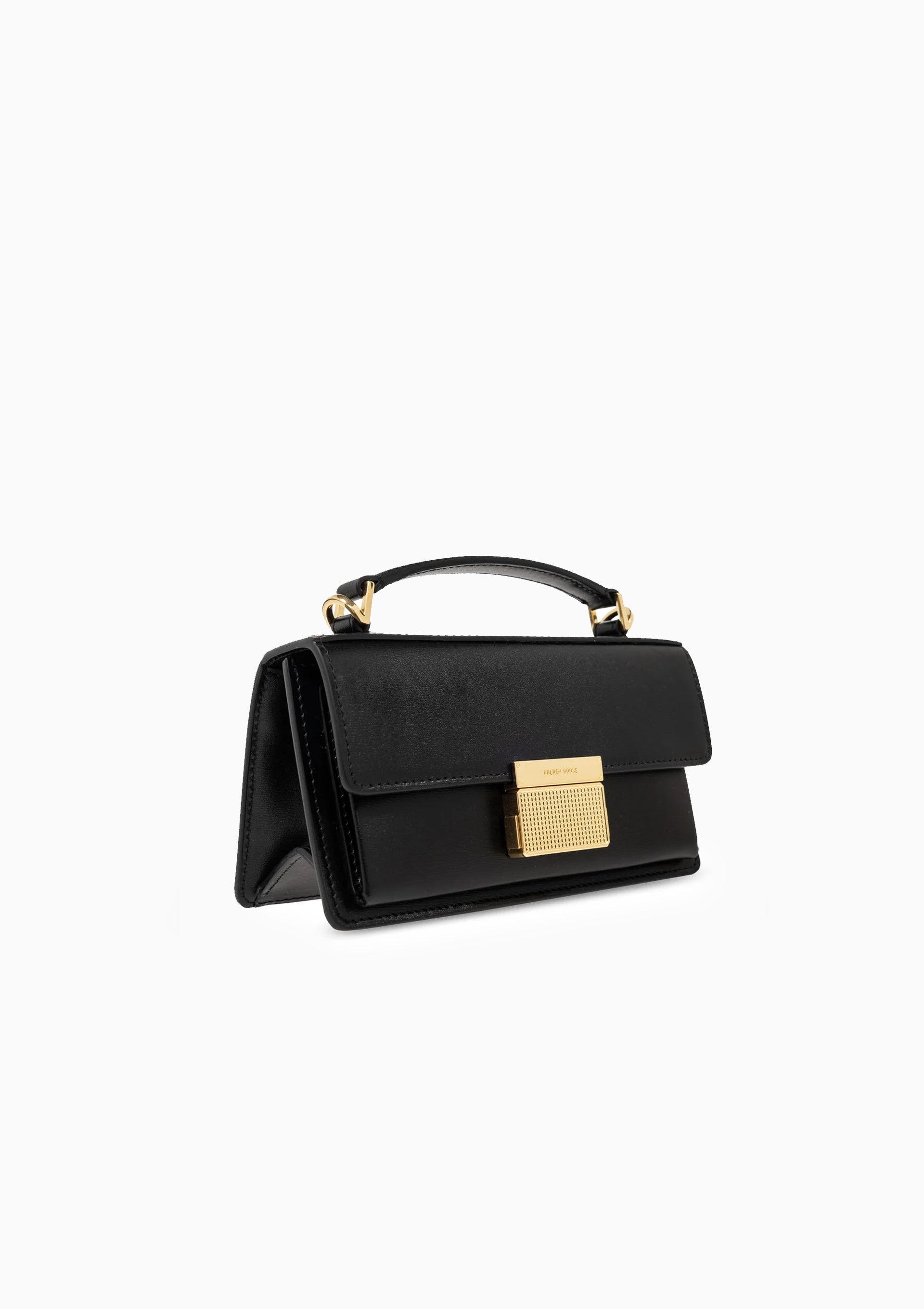 Small Venezia Distressed Leather Bag | Black