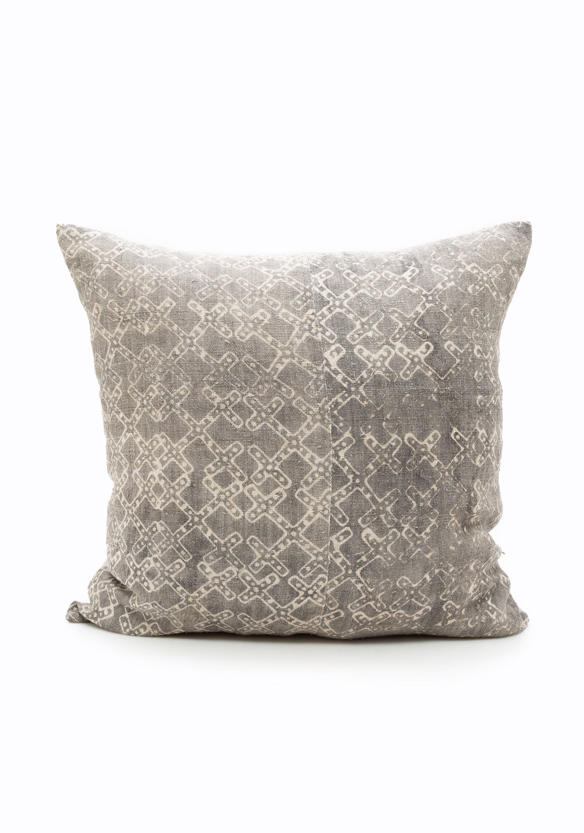 Grey Batik Criss Cross Cushion | 22" x 20.5"
