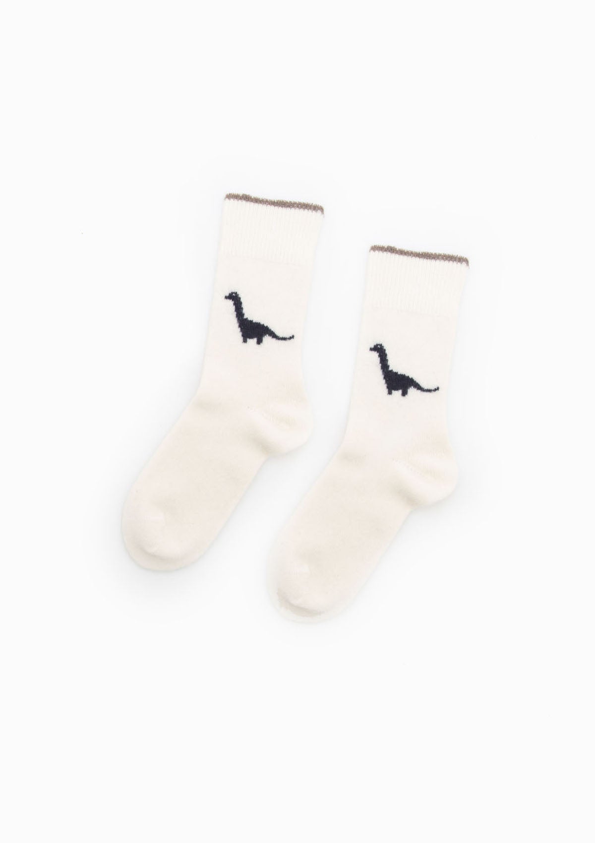 Dino Cashmere Crew Socks | Ivory