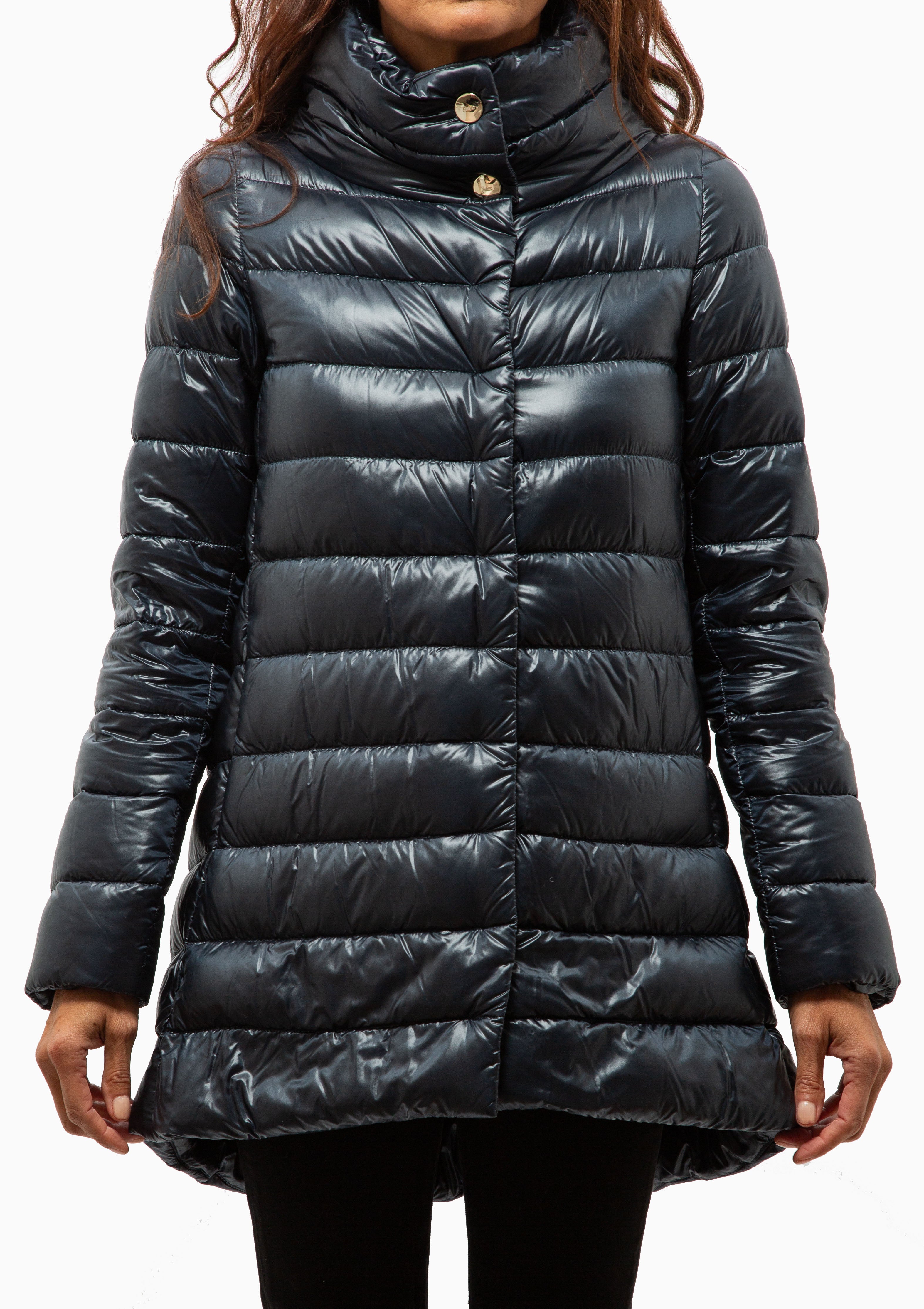Amelia Classic Nylon A-Shape Coat | Navy