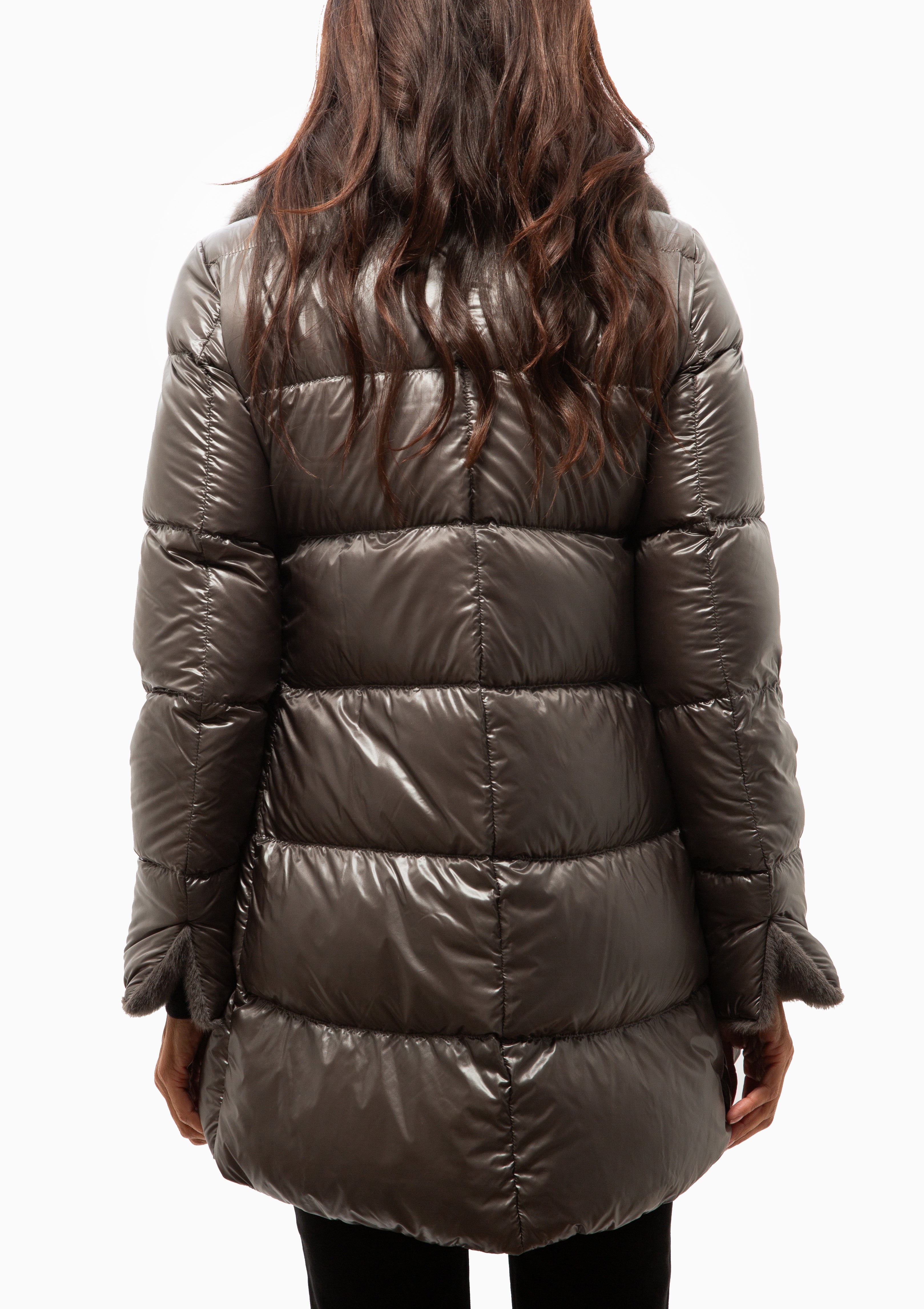 Classic Nylon A-Shape Jacket & Lady Alternative Fur | Anthracite