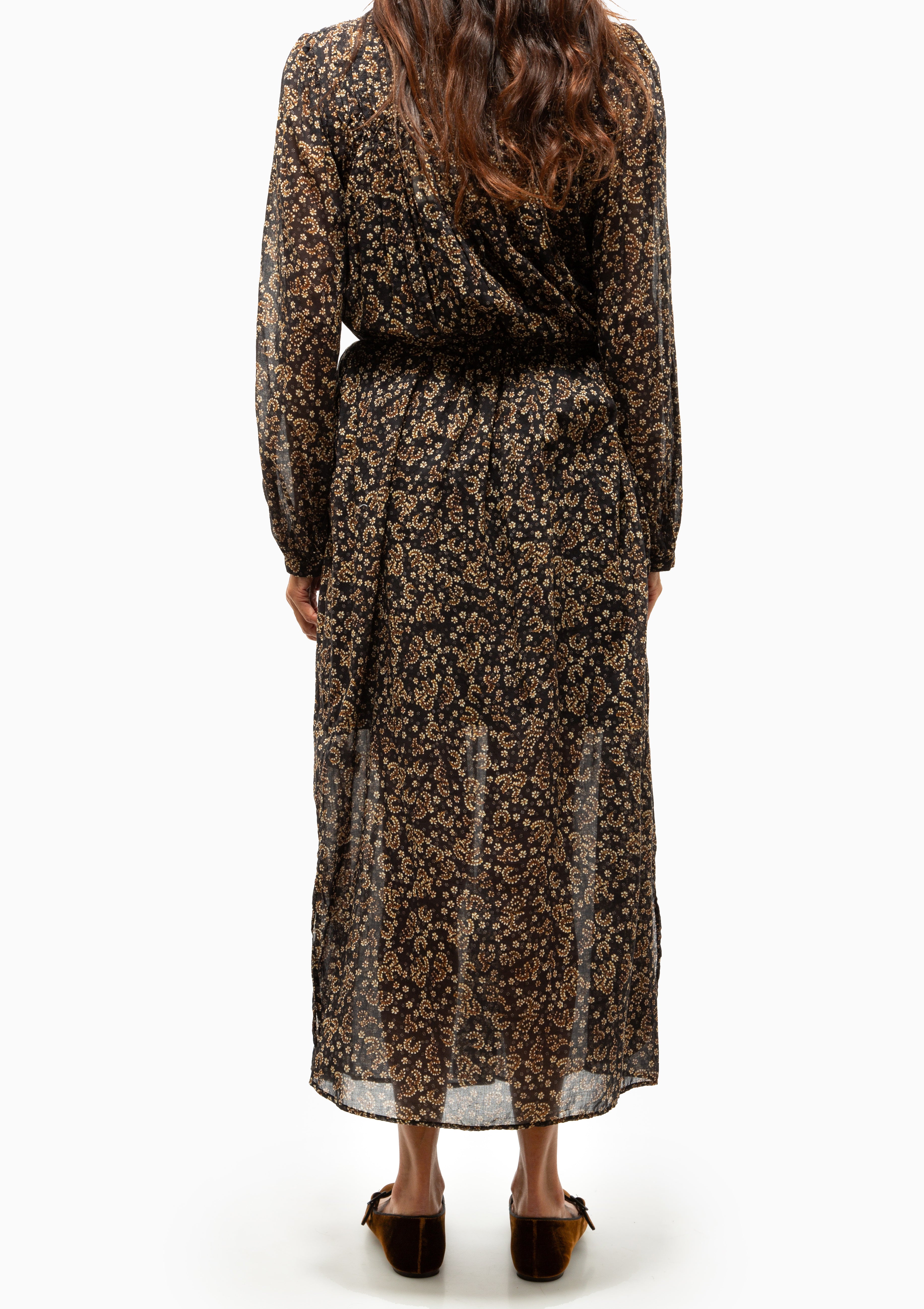 Dalida Dress | Black/Ochre