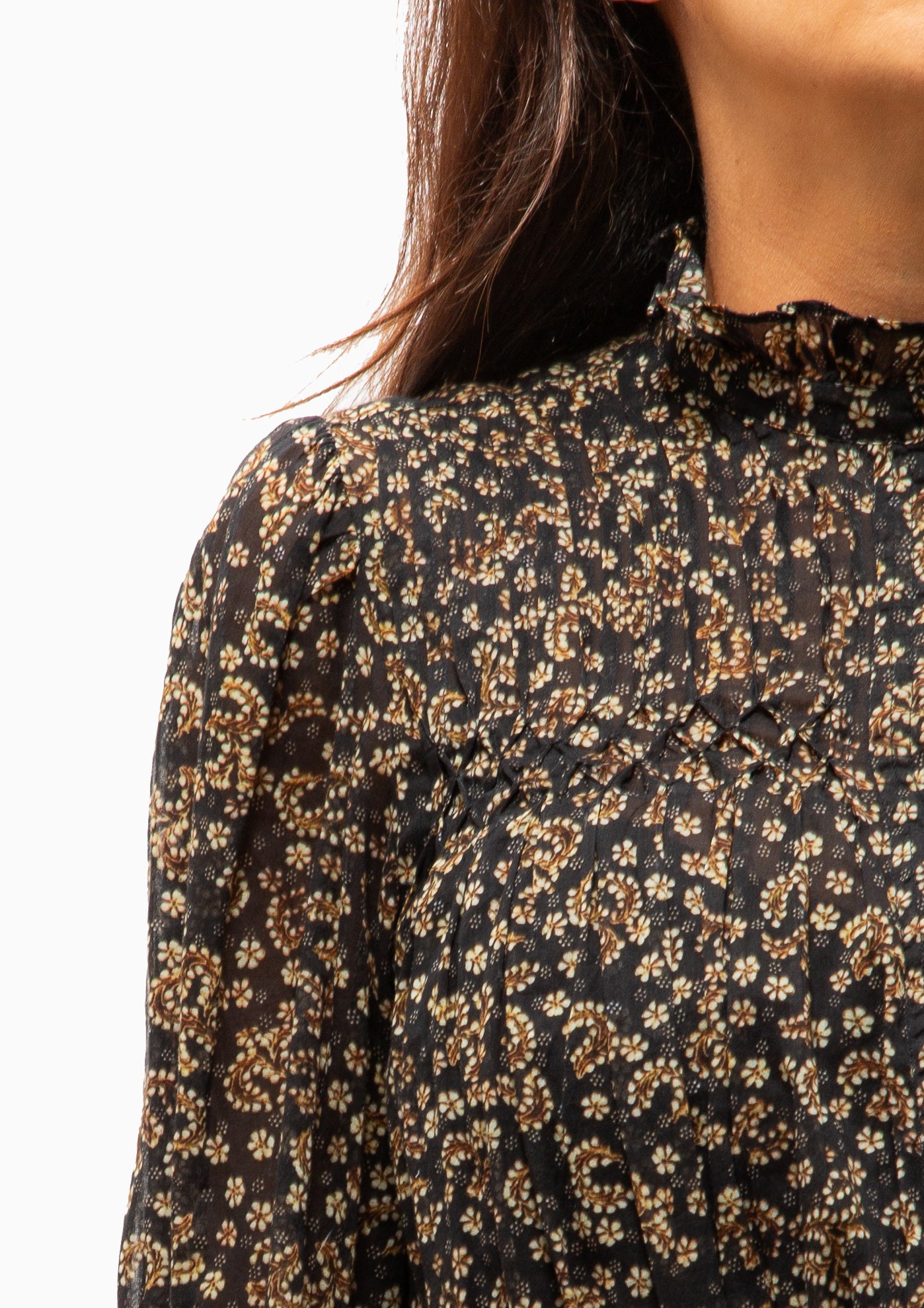 Dalida Dress | Black/Ochre