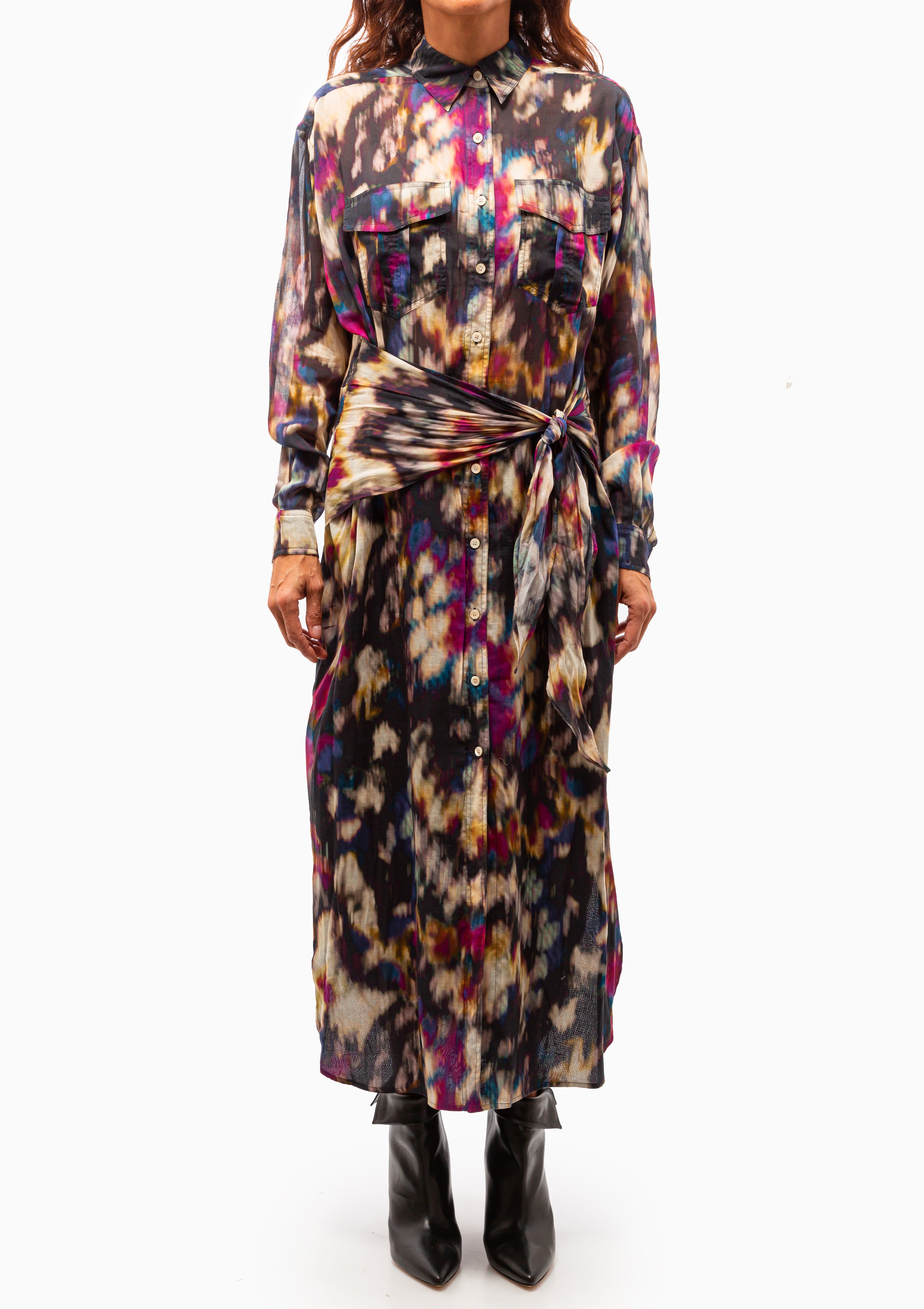 Nesly Dress | Ochre/Black