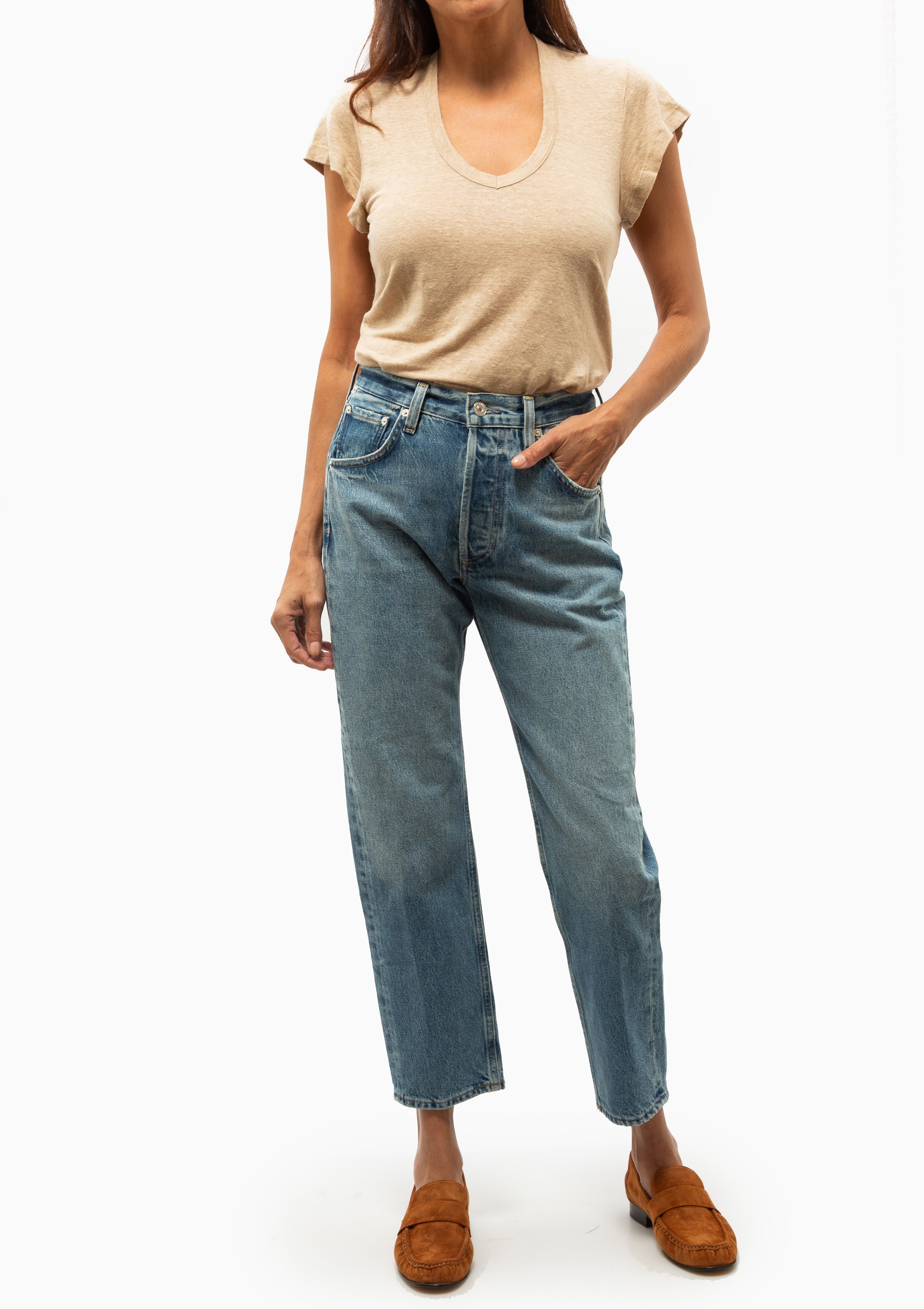 Zankou V-Neck T-Shirt | Beige