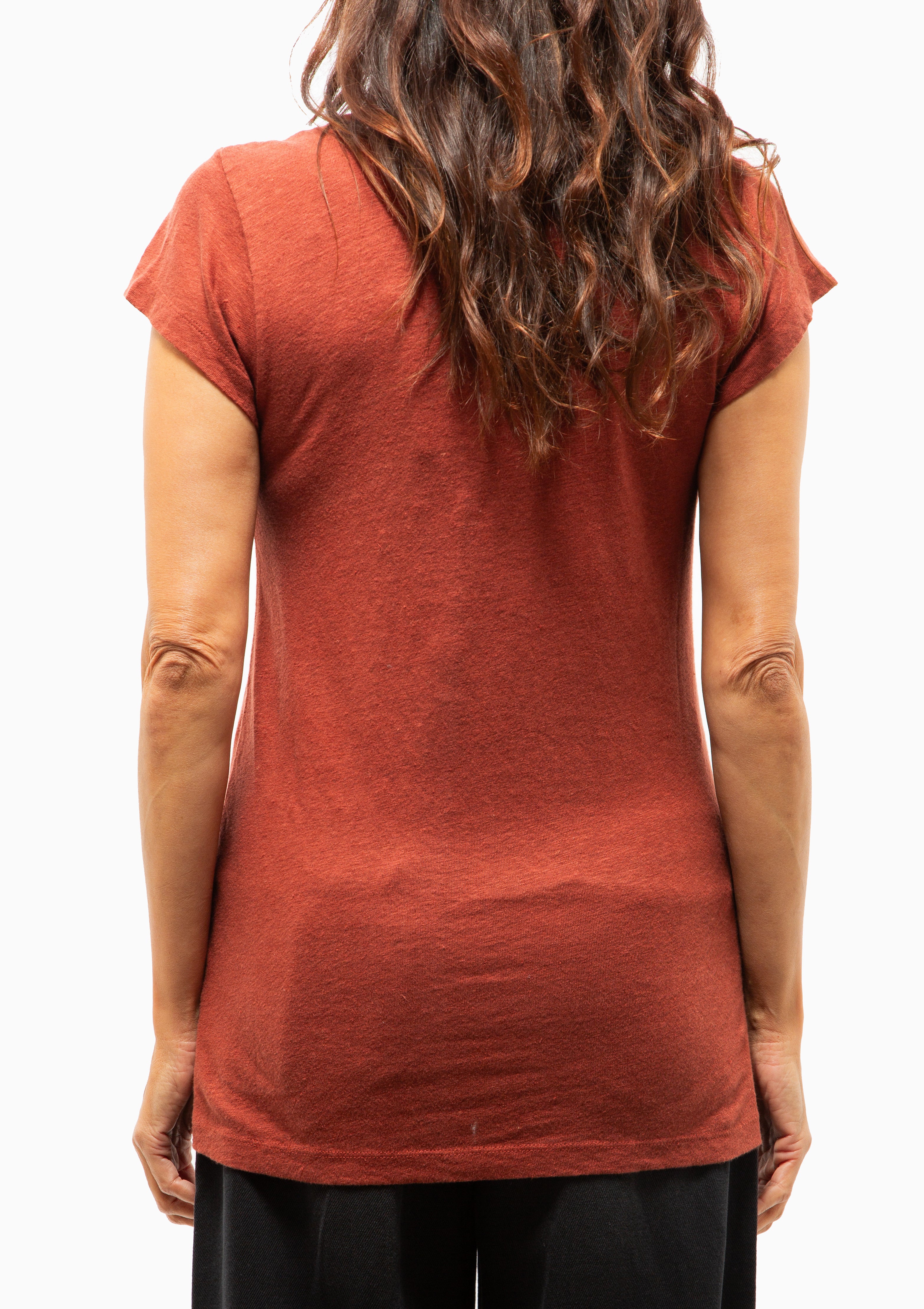 Zankou V-Neck T-Shirt | Dark Rust