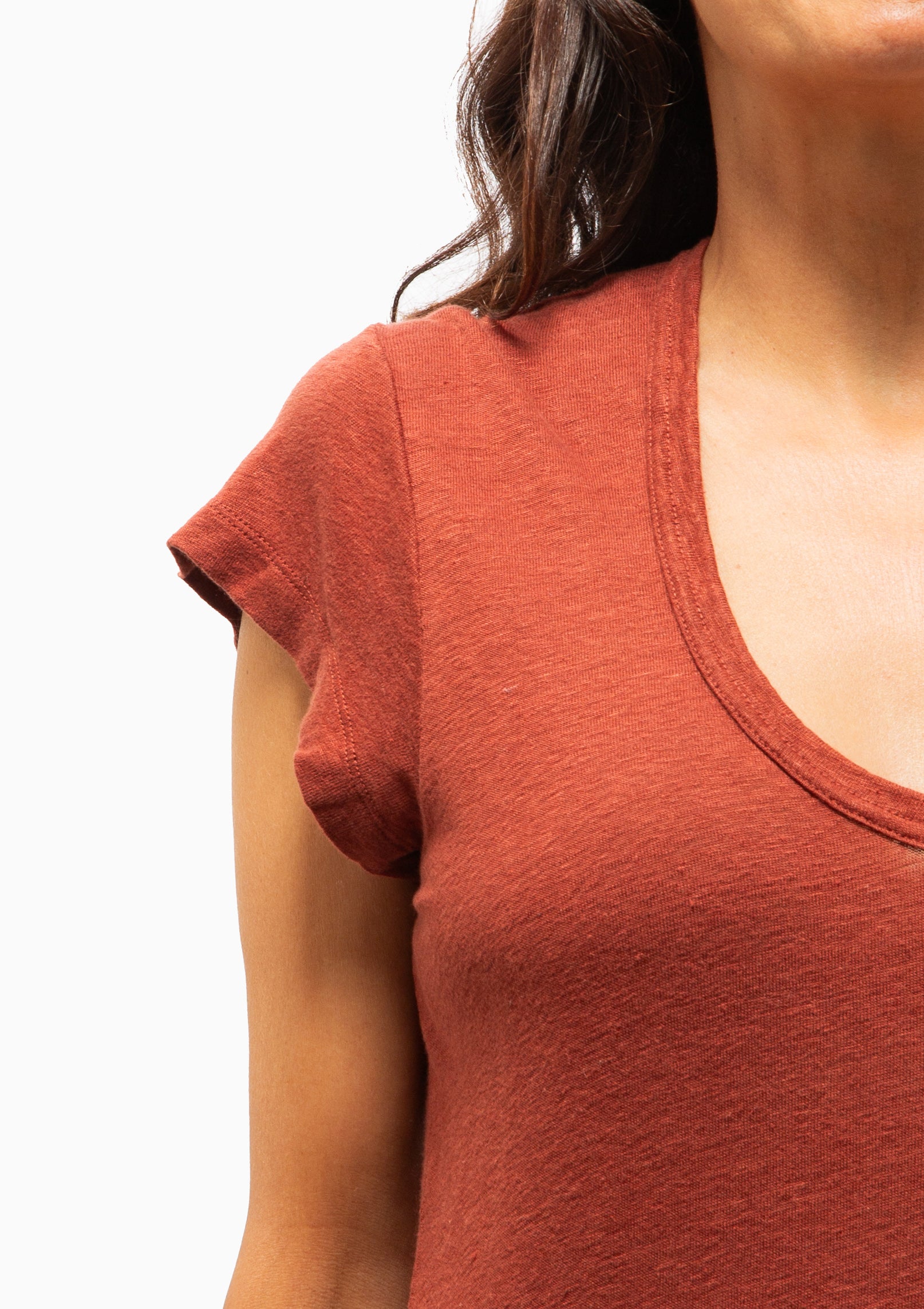 Zankou V-Neck T-Shirt | Dark Rust