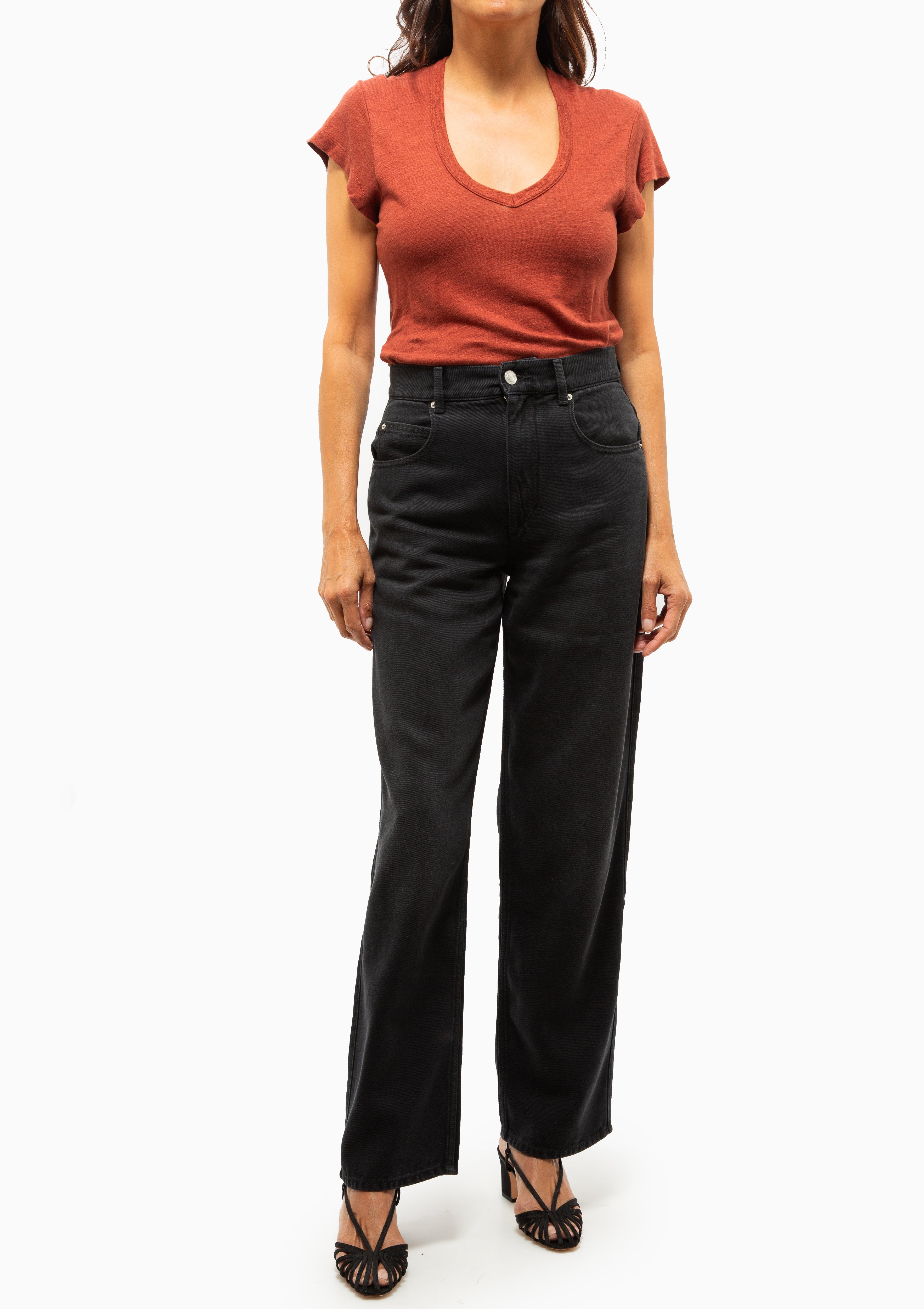 Zankou V-Neck T-Shirt | Dark Rust