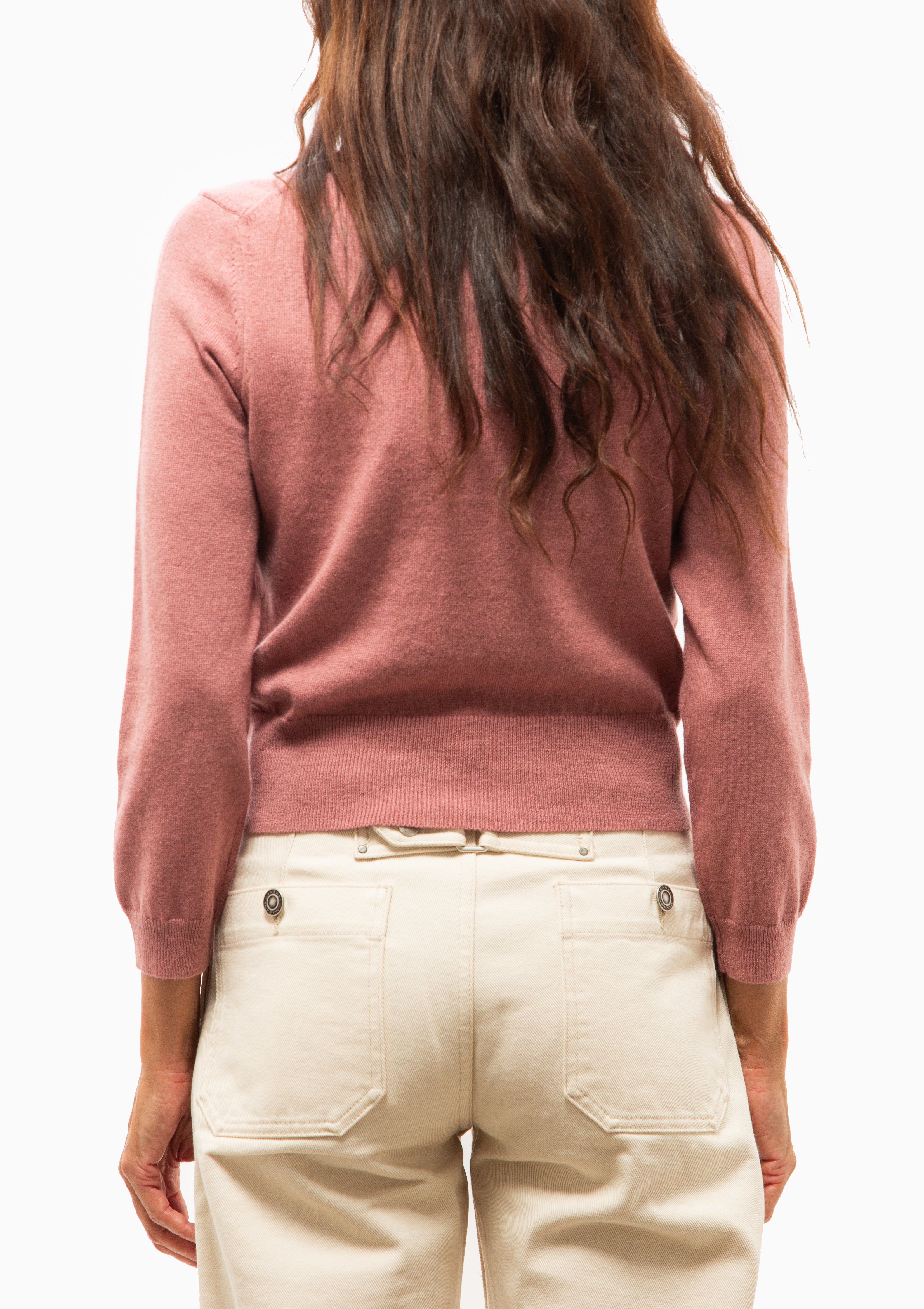 Lona Cardigan | Old Pink/Light Grey