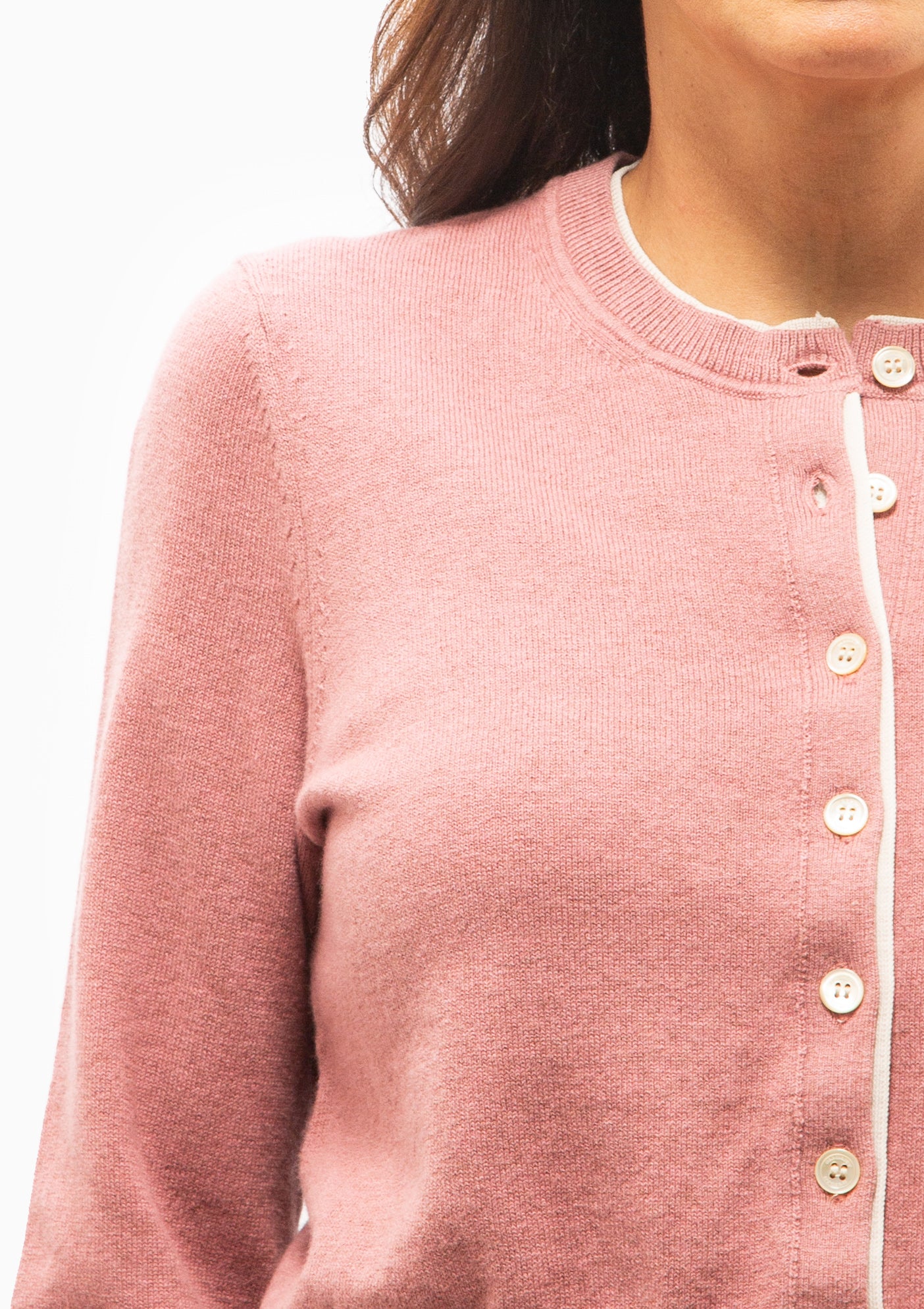 Lona Cardigan | Old Pink/Light Grey