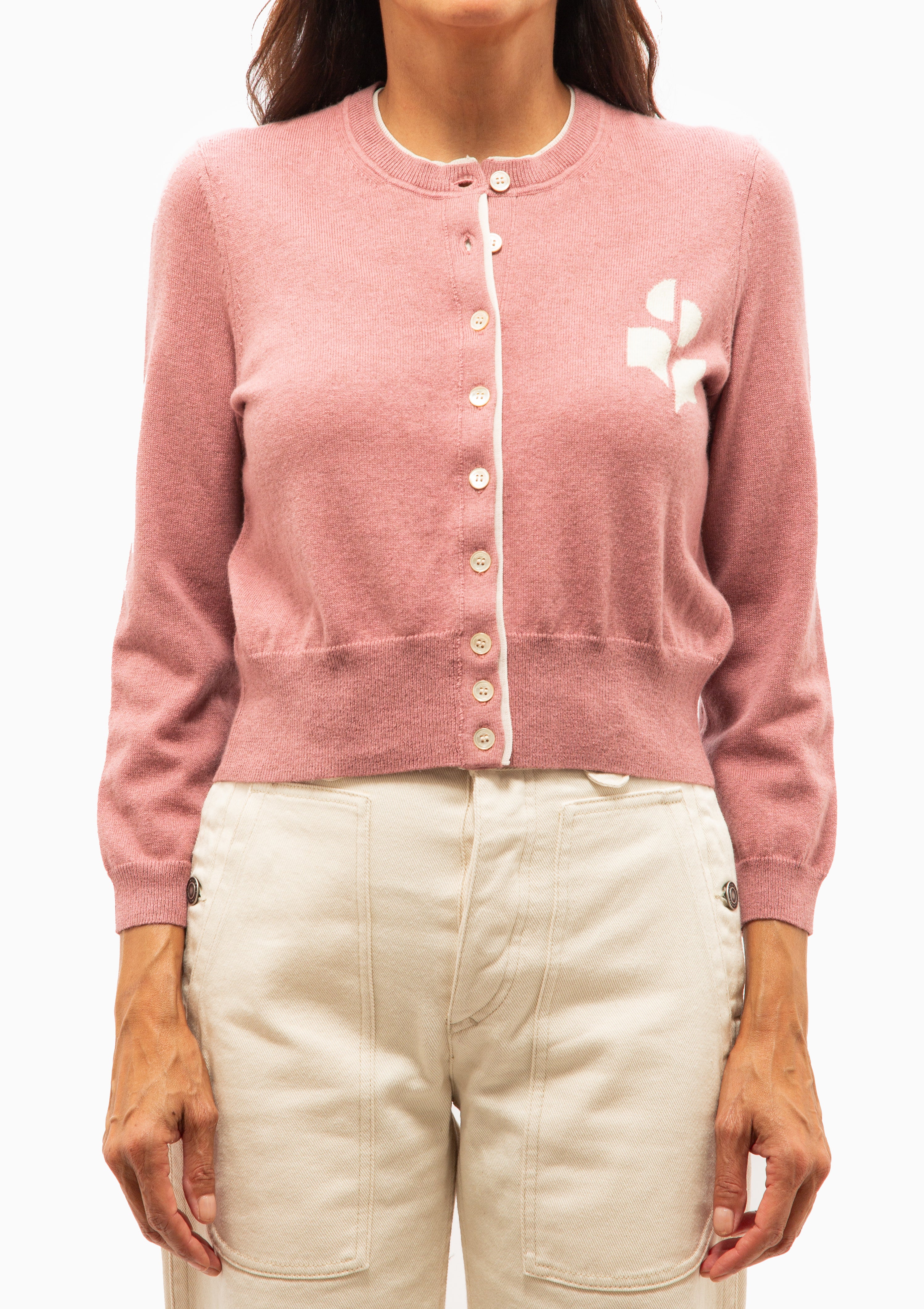 Lona Cardigan | Old Pink/Light Grey