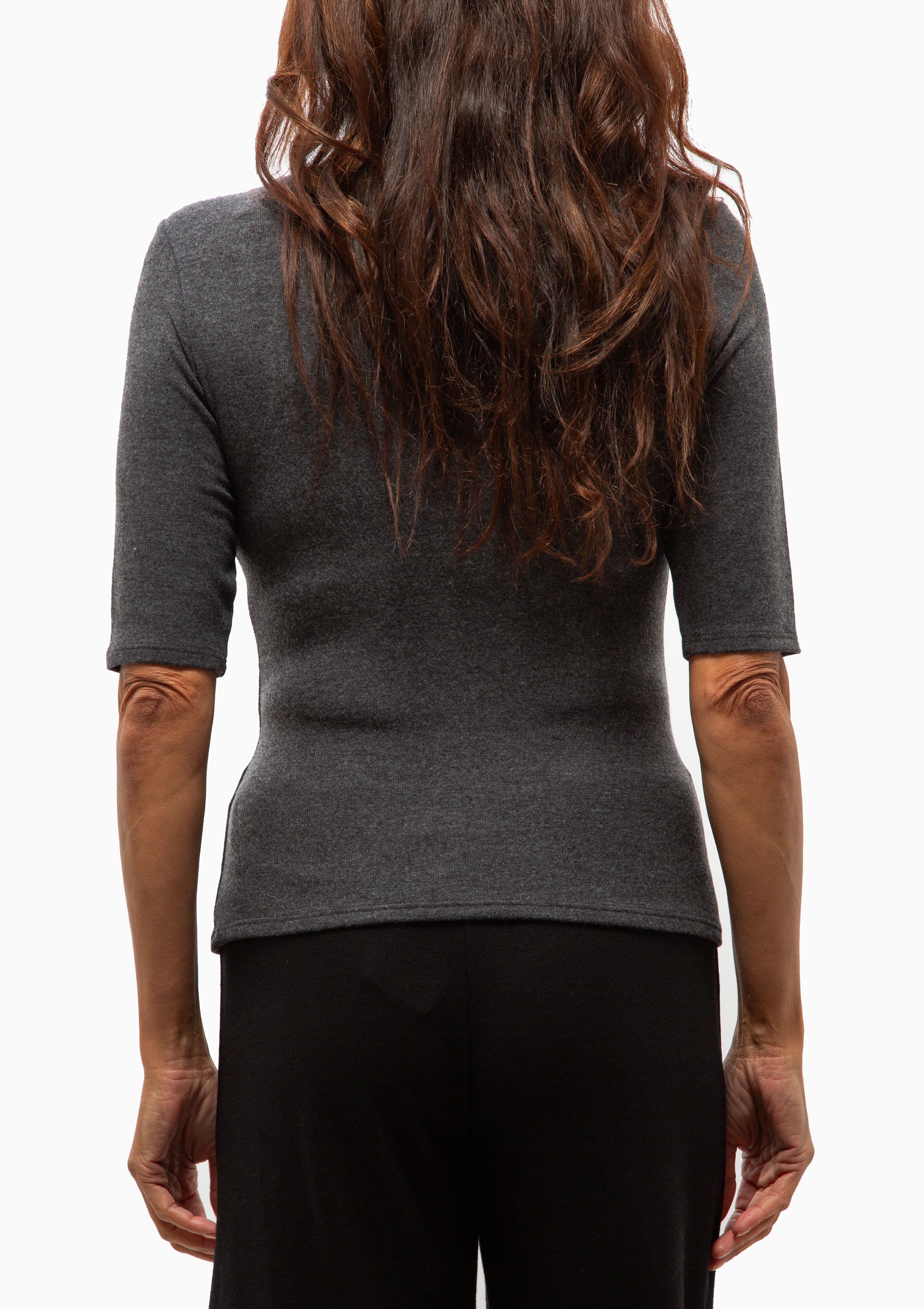 Lauren Mid Sleeve Tee | Charcoal