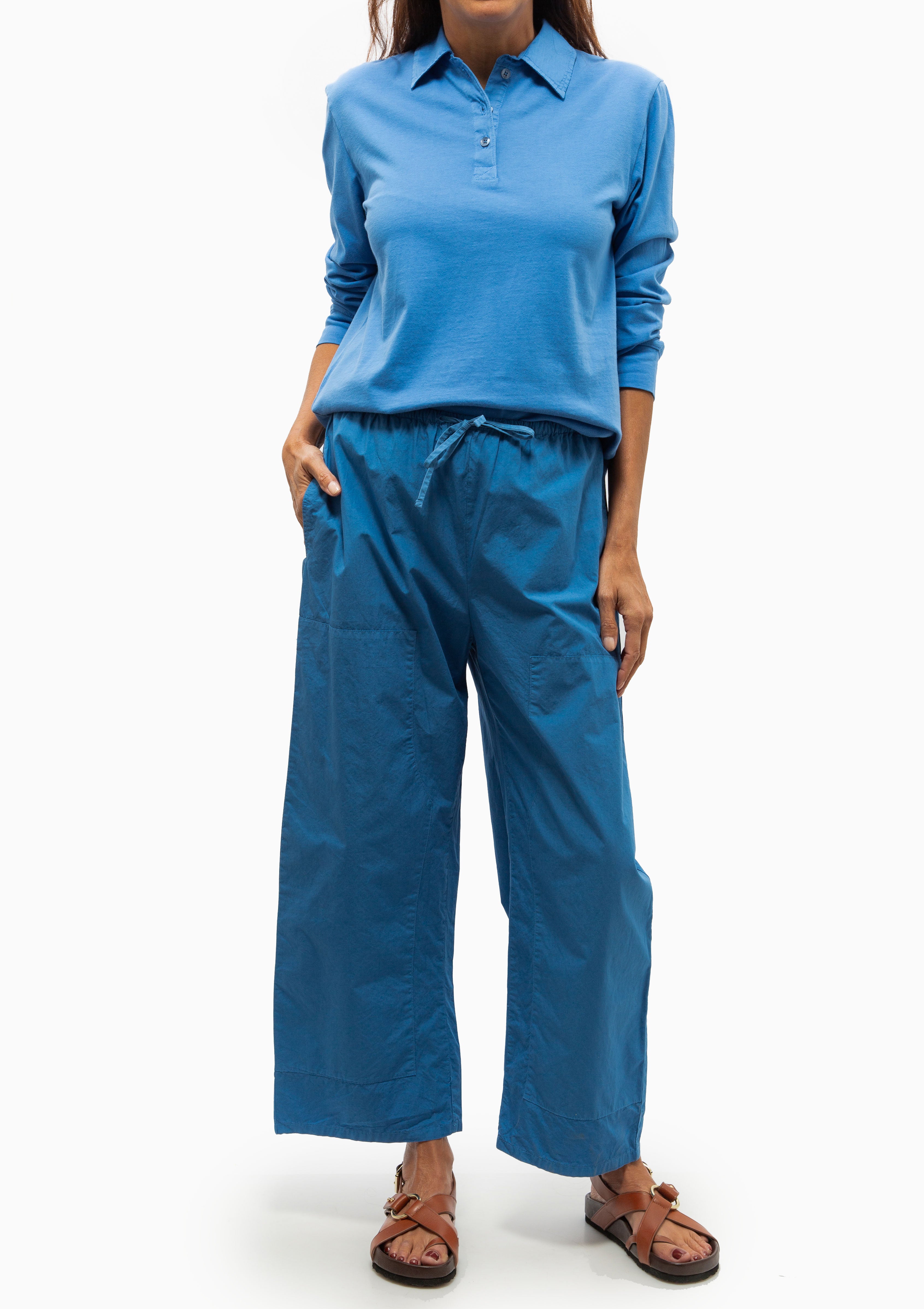 Margo Long Sleeve Polo | Bleuet