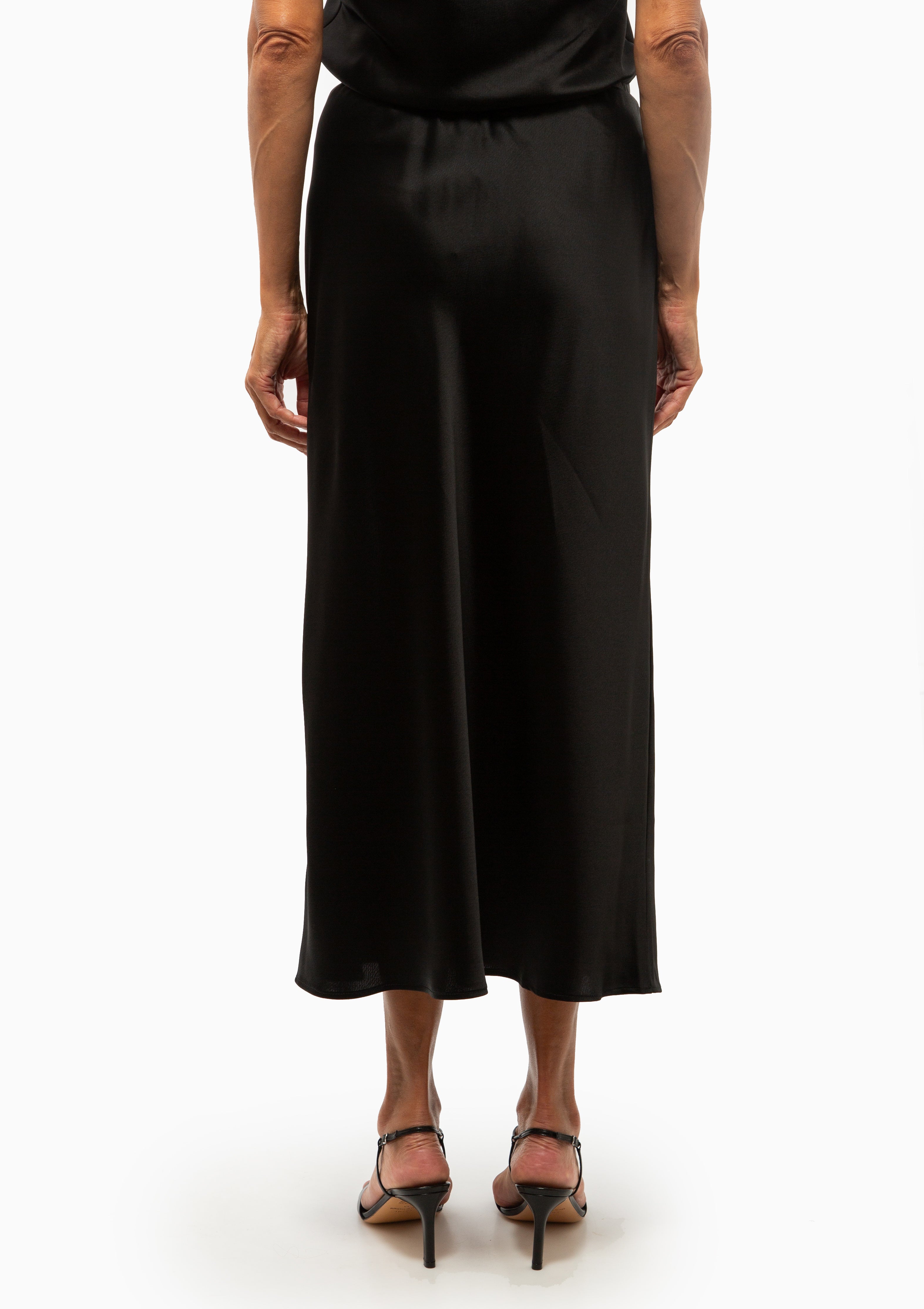 Barb Bias Ankle Skirt | Black
