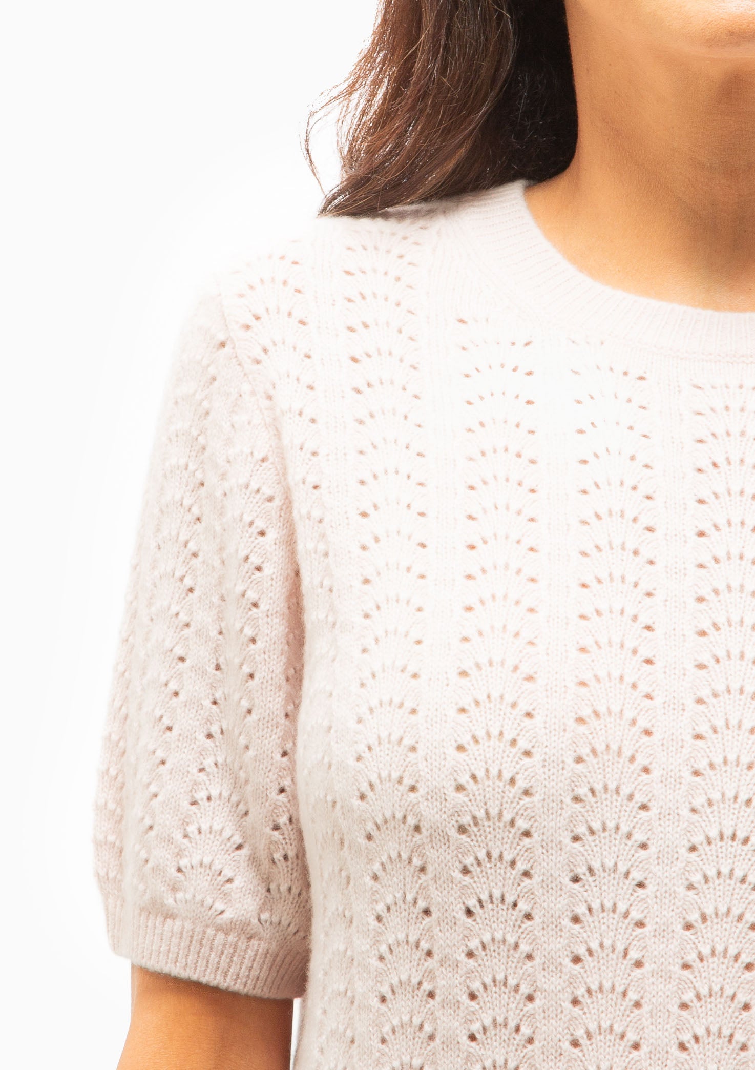 Cecelia Pointelle Sweater | Soft Pink