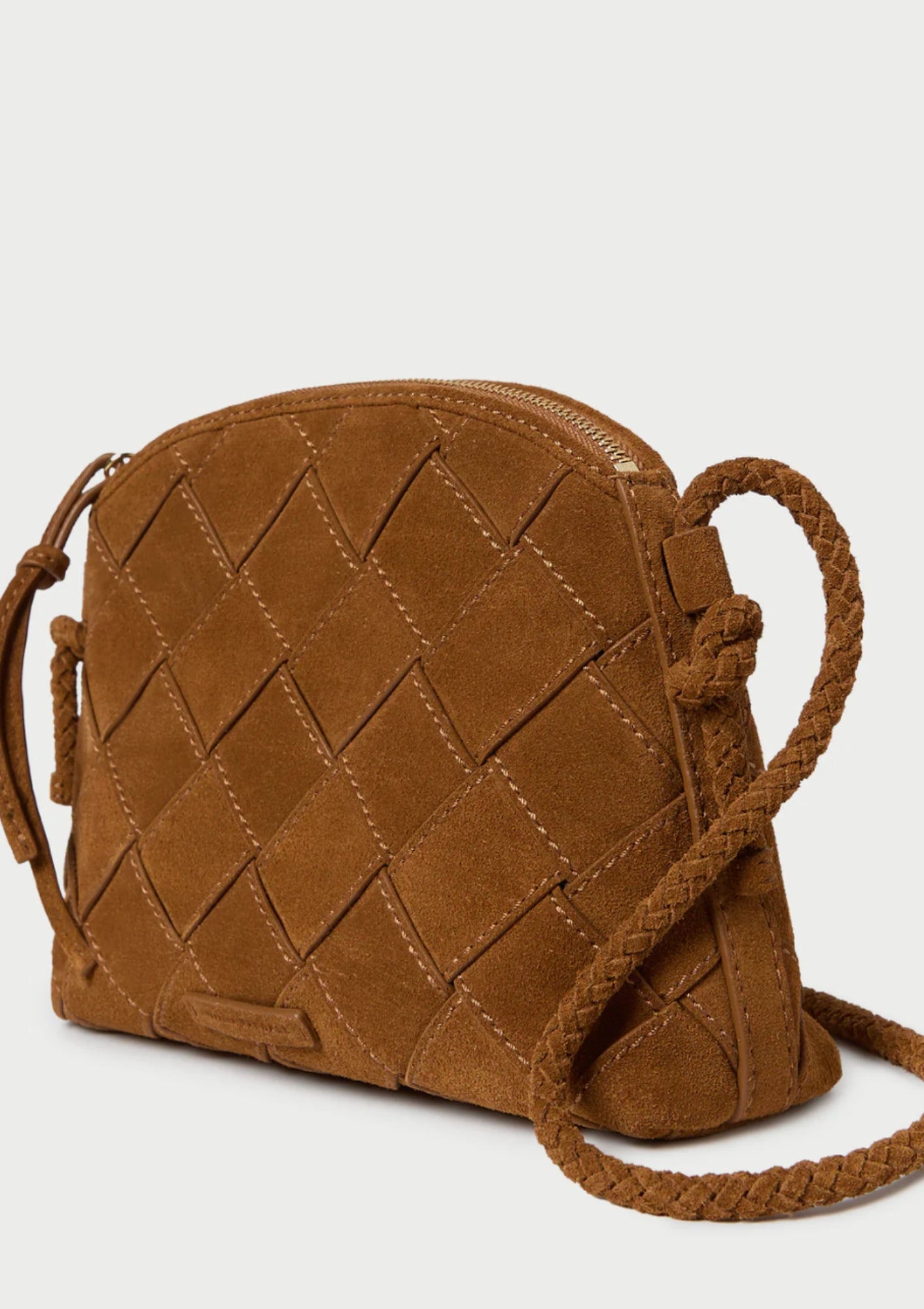 Loeffler Randall Mallory Woven Crossbody in Cacao available at Diani.