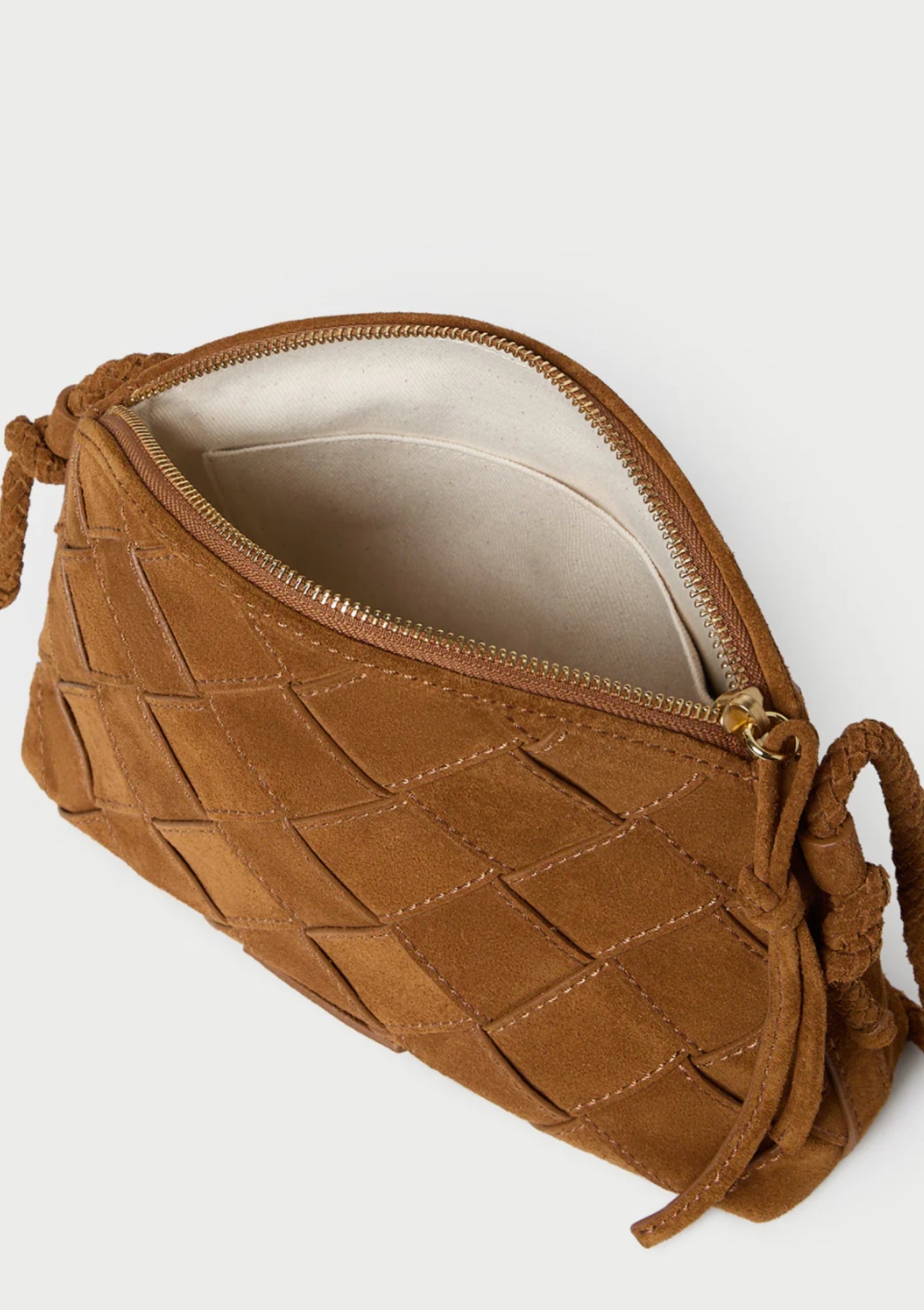 Loeffler Randall Mallory Woven Crossbody in Cacao available at Diani.