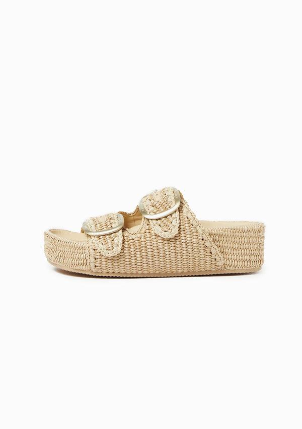 Theo Straw Footbed Sandal | Natural