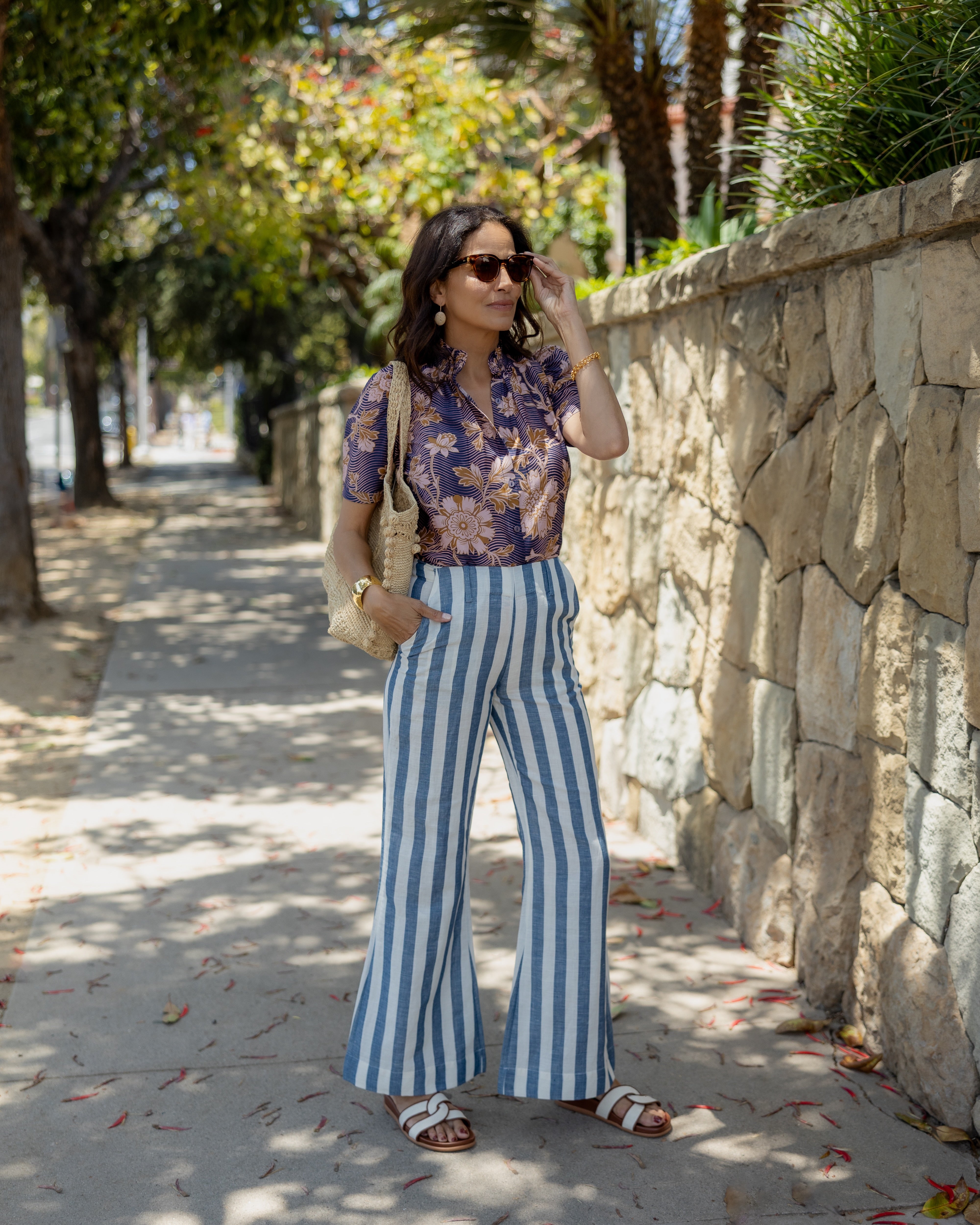 Jane S Sunglasses | Honeycomb Laminate-Antique Gold/Orchid