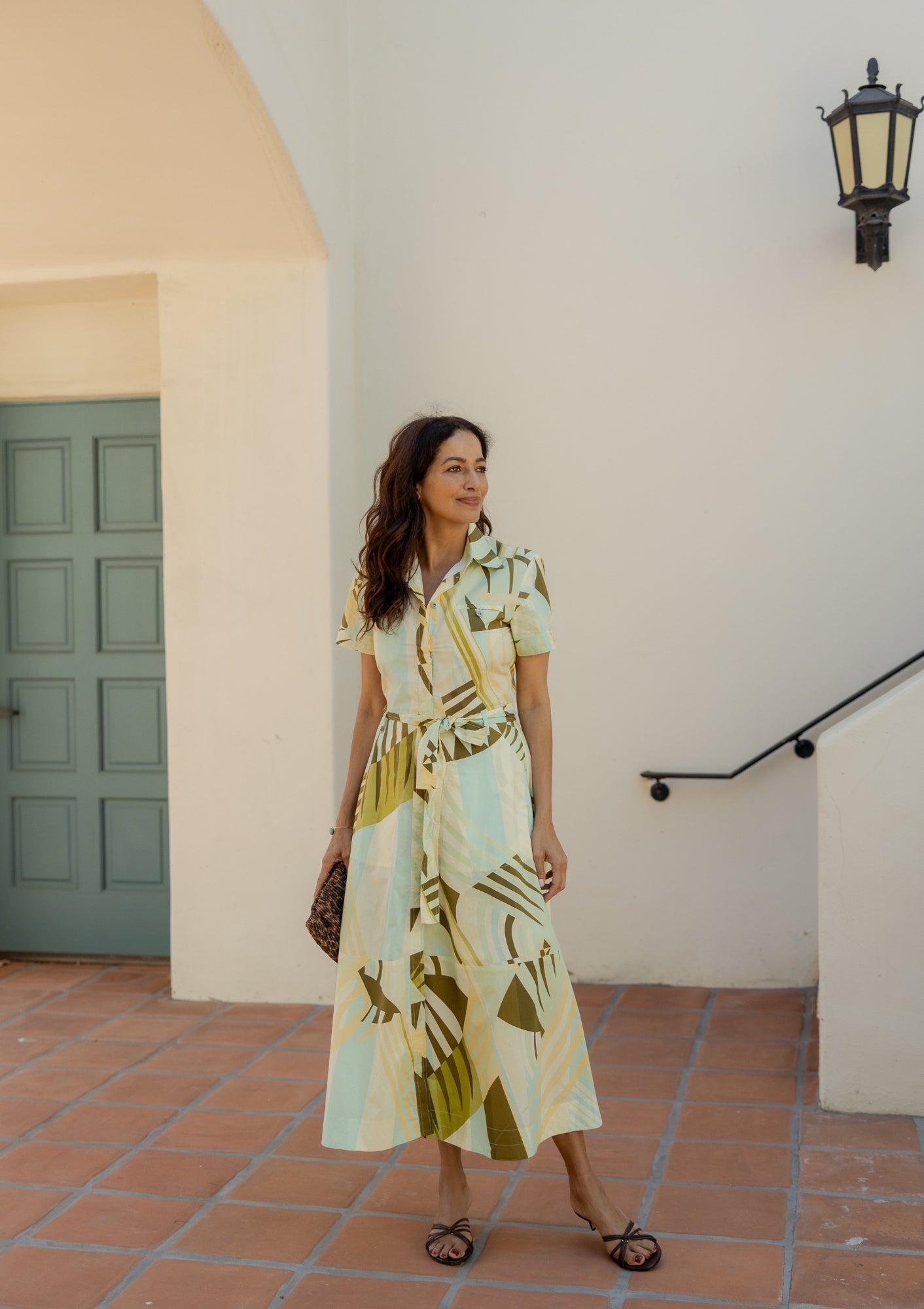 Giselle Dress In Pagoda Print | Green