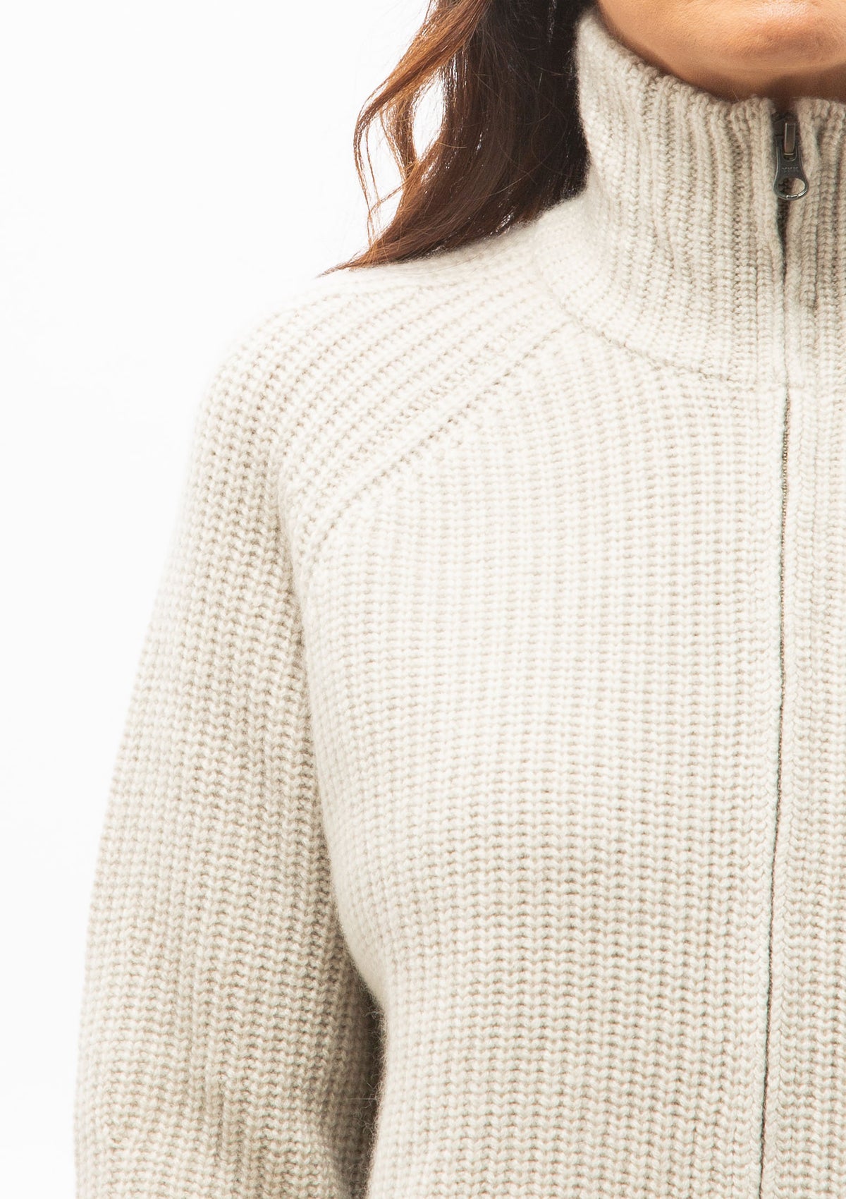 Sadie Zip Cardigan | Oyster
