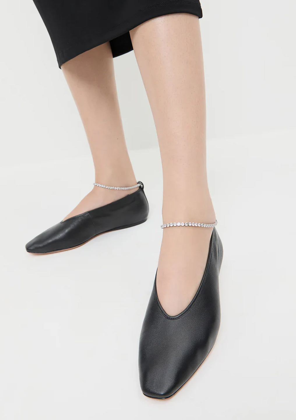 Emery Ballet Flat | Black/Crystal