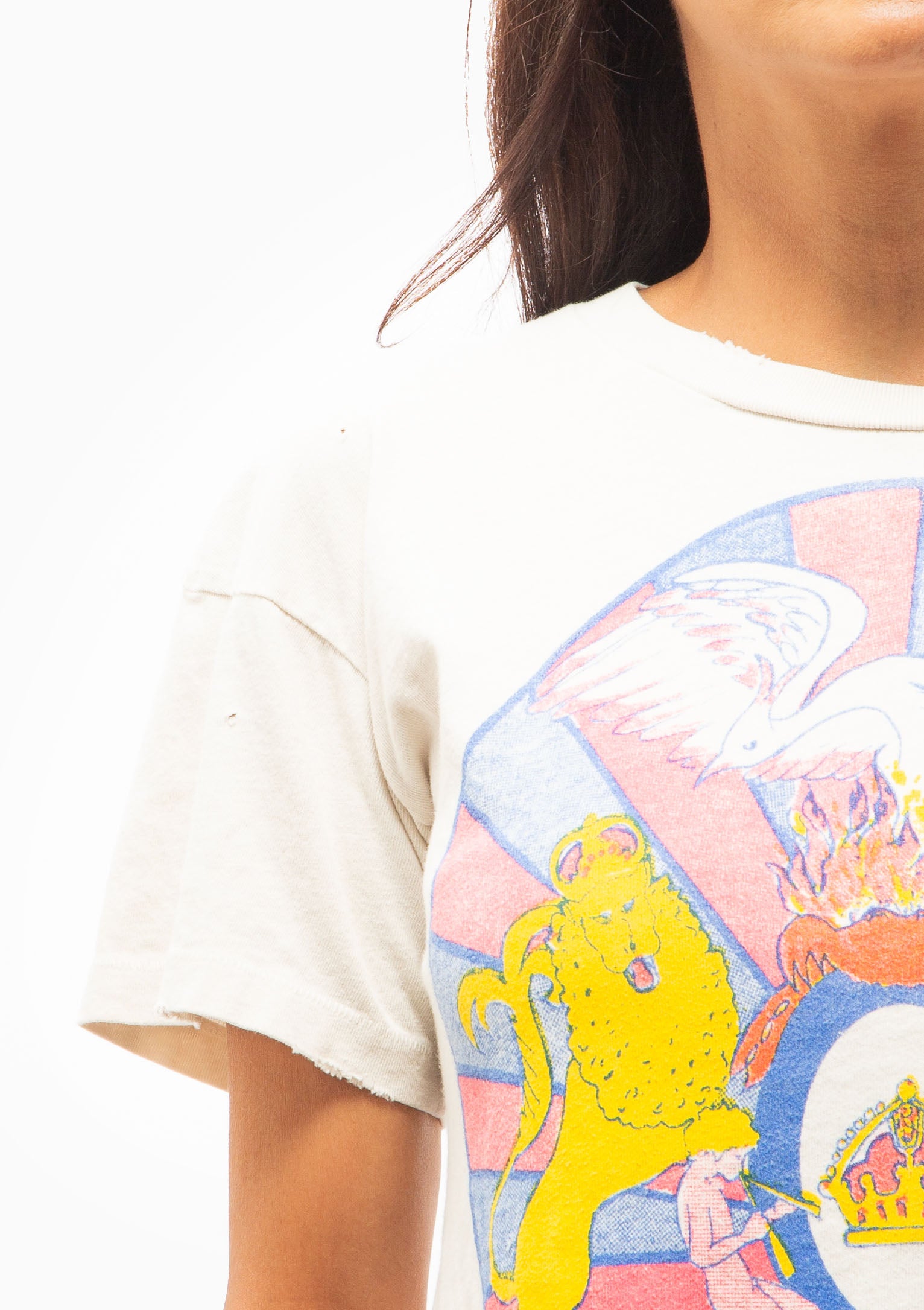 Queen Crop Tee | Vintage White