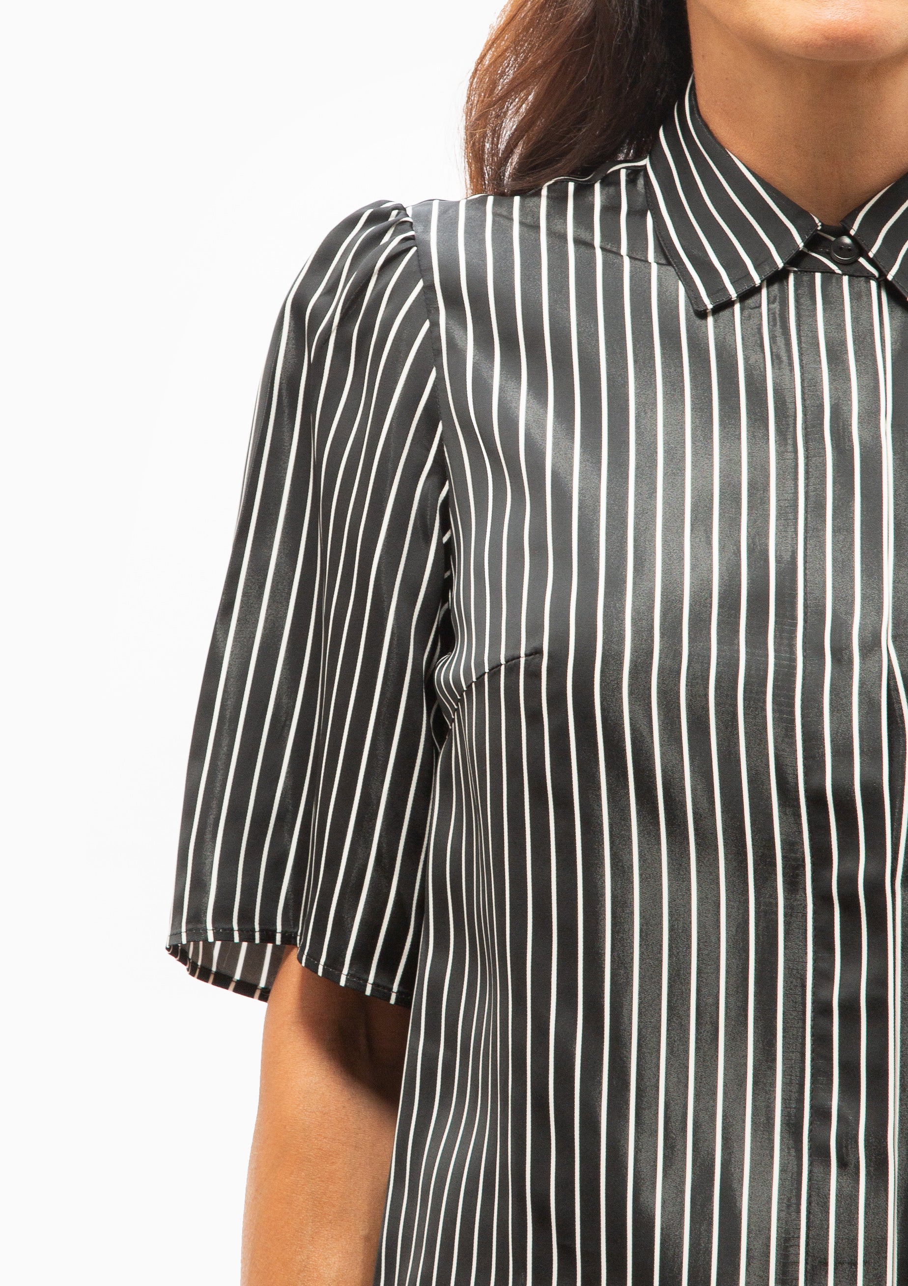 Bell Sleeve Blouse | Black Stripe