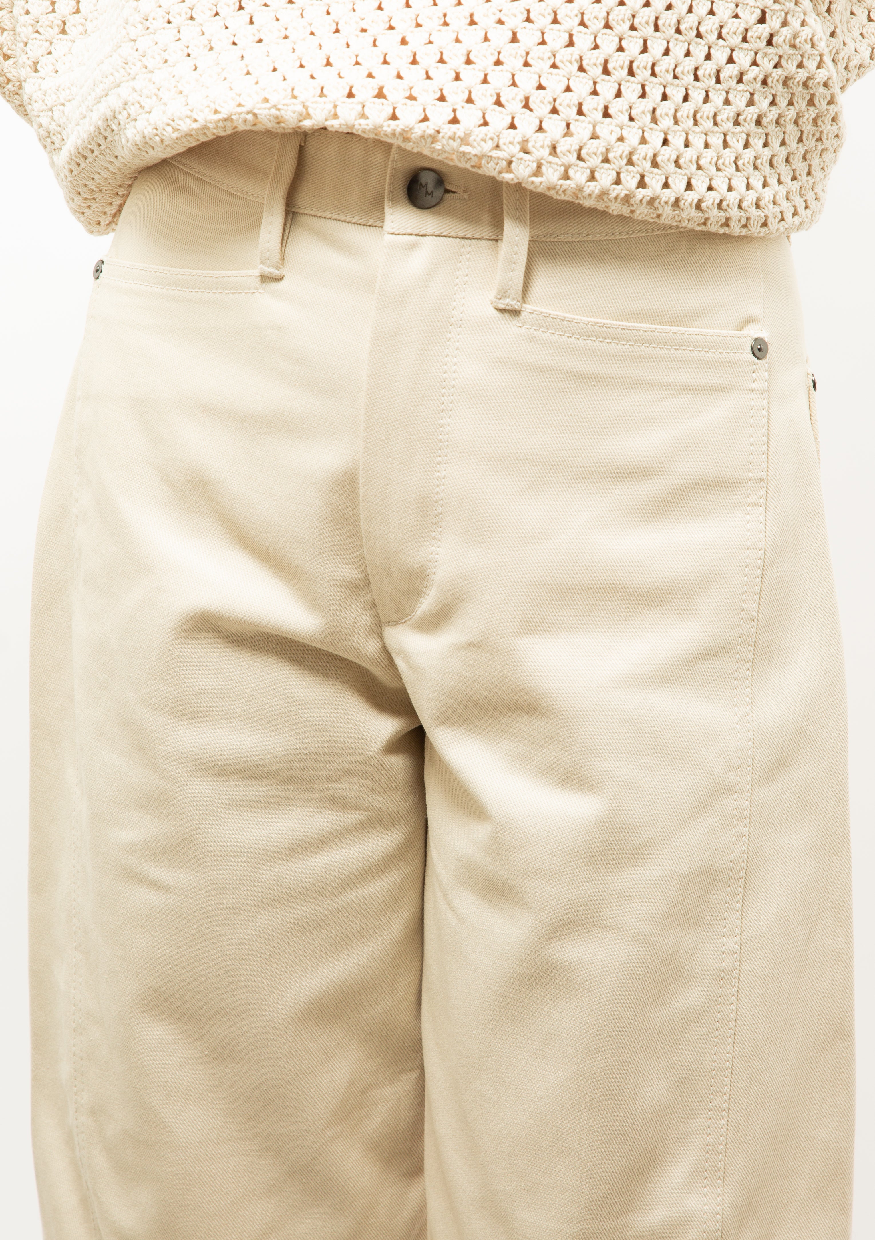 Bow Leg Crop Jean | Ecru