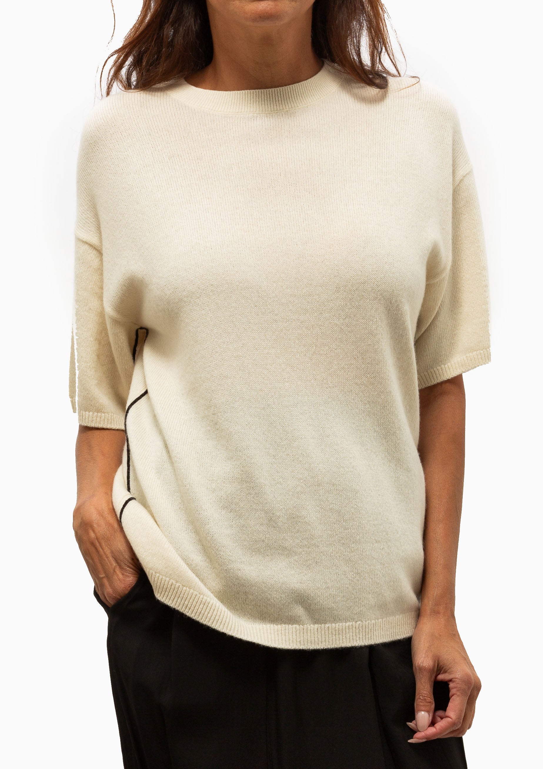 Drop Shoulder T-Shirt | Ivory