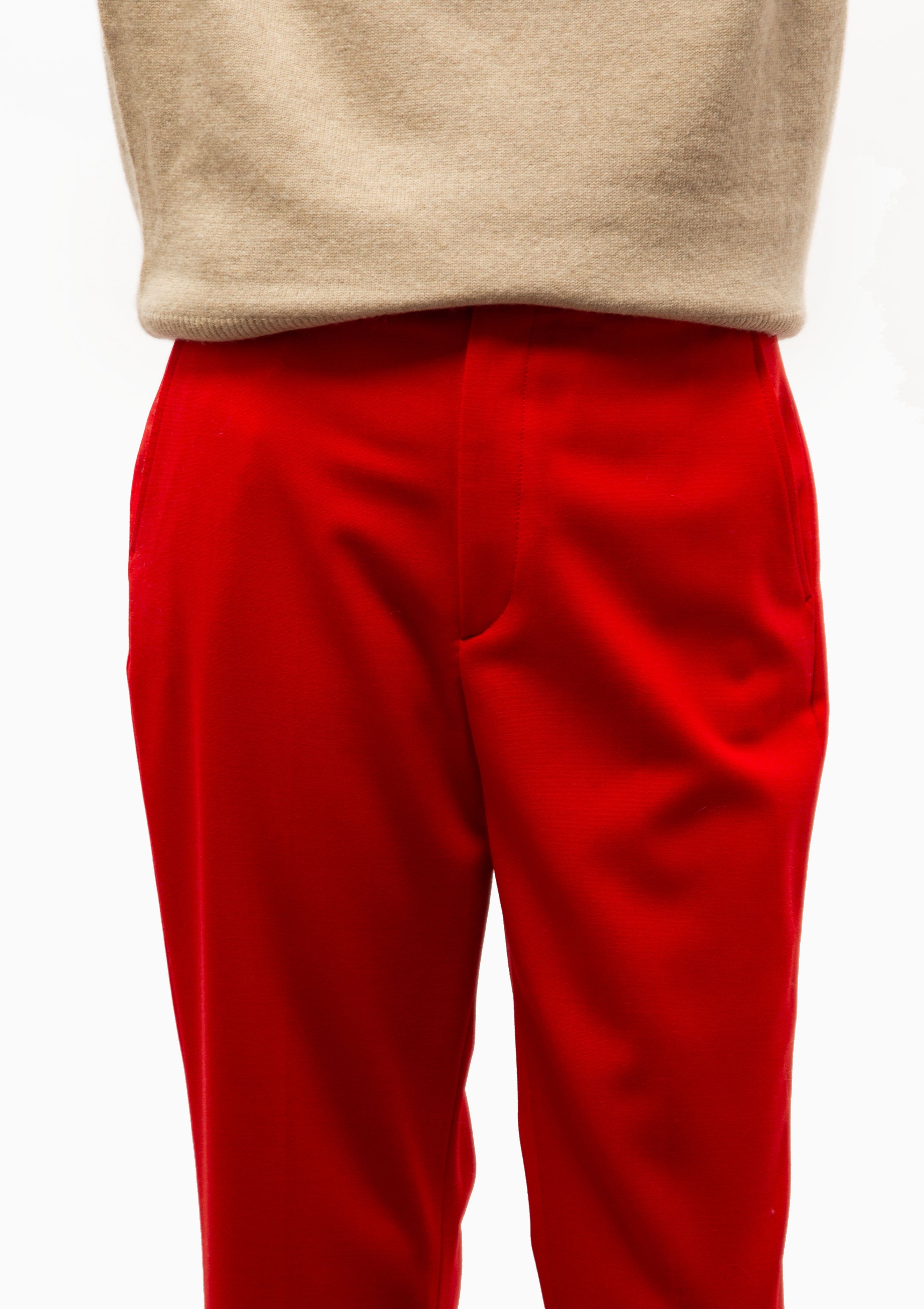 High Waisted Crop Trouser | Carmine Red