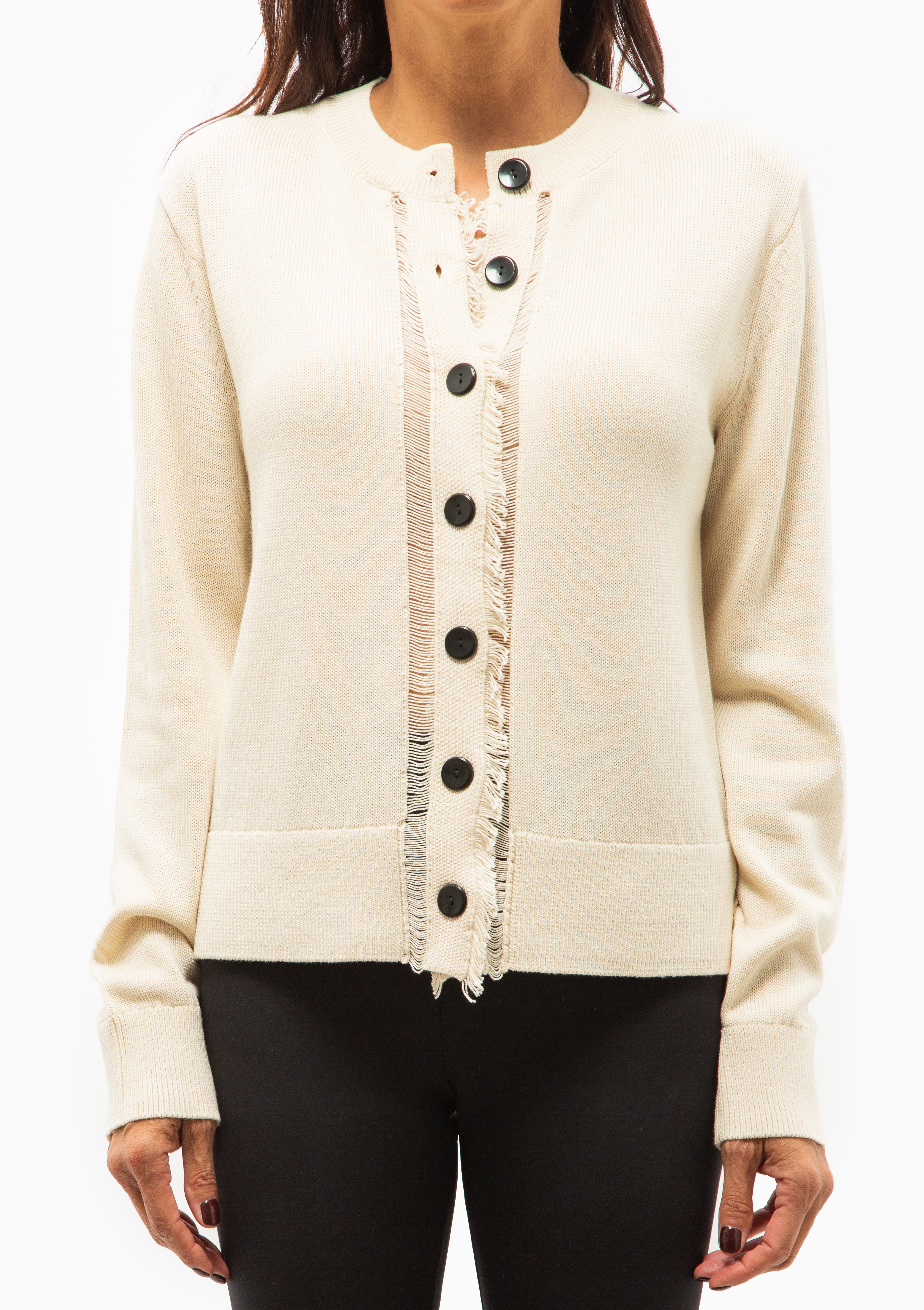 Ladder Stitch Cardigan | Ecru