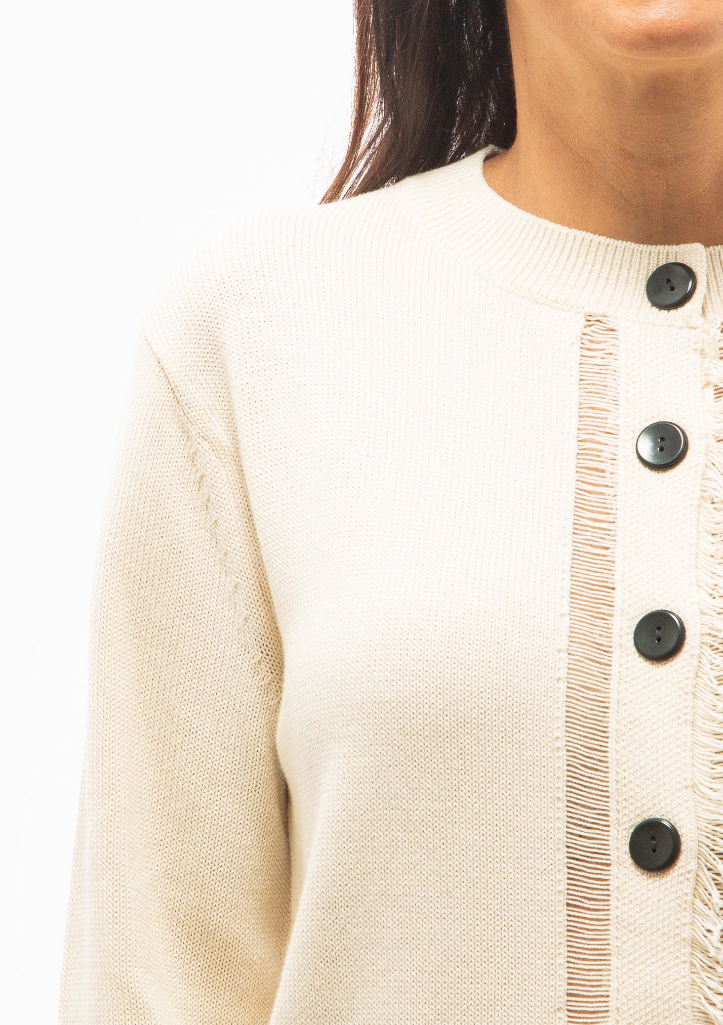 Ladder Stitch Cardigan | Ecru