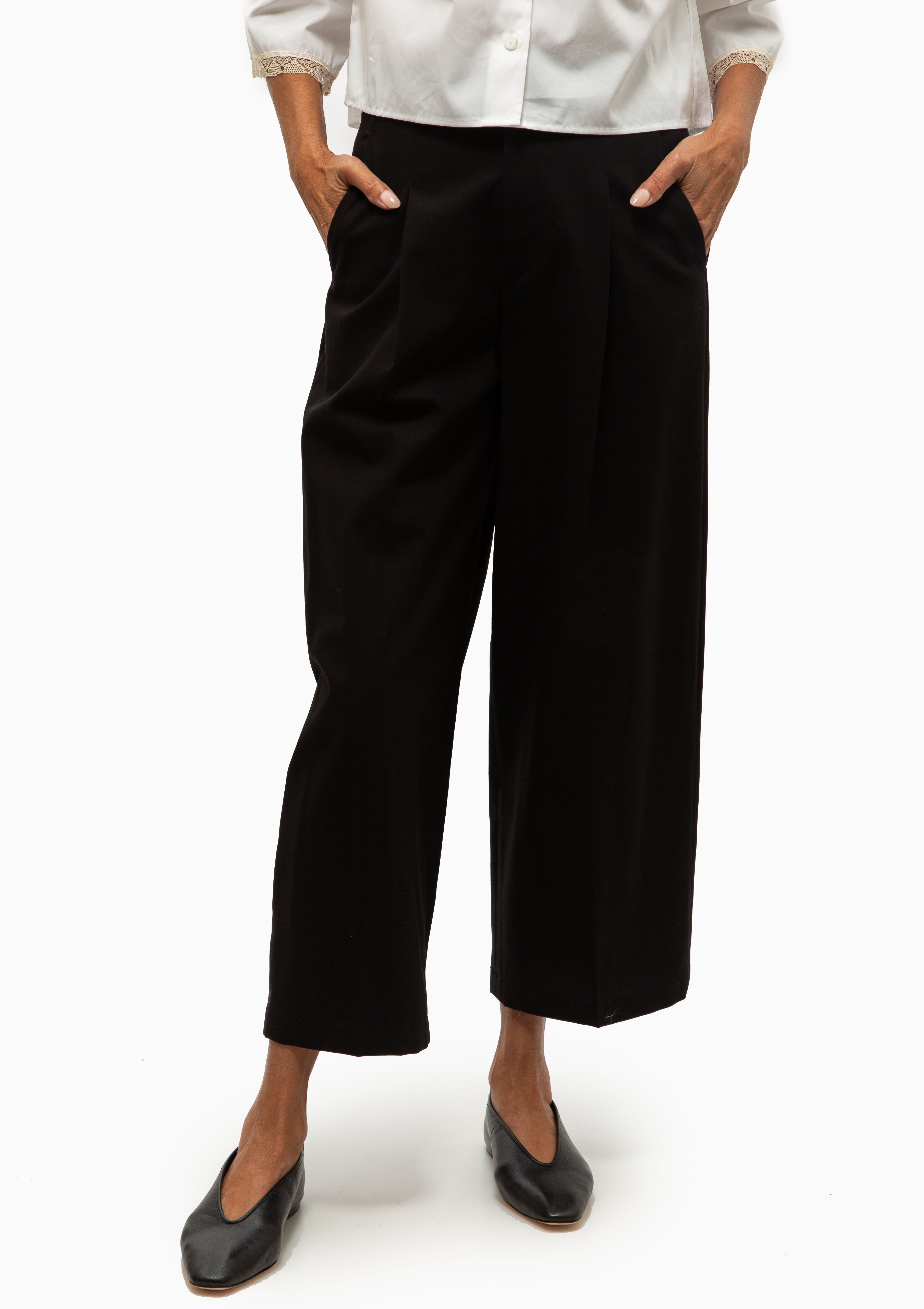 Pleat Front Trouser | Black