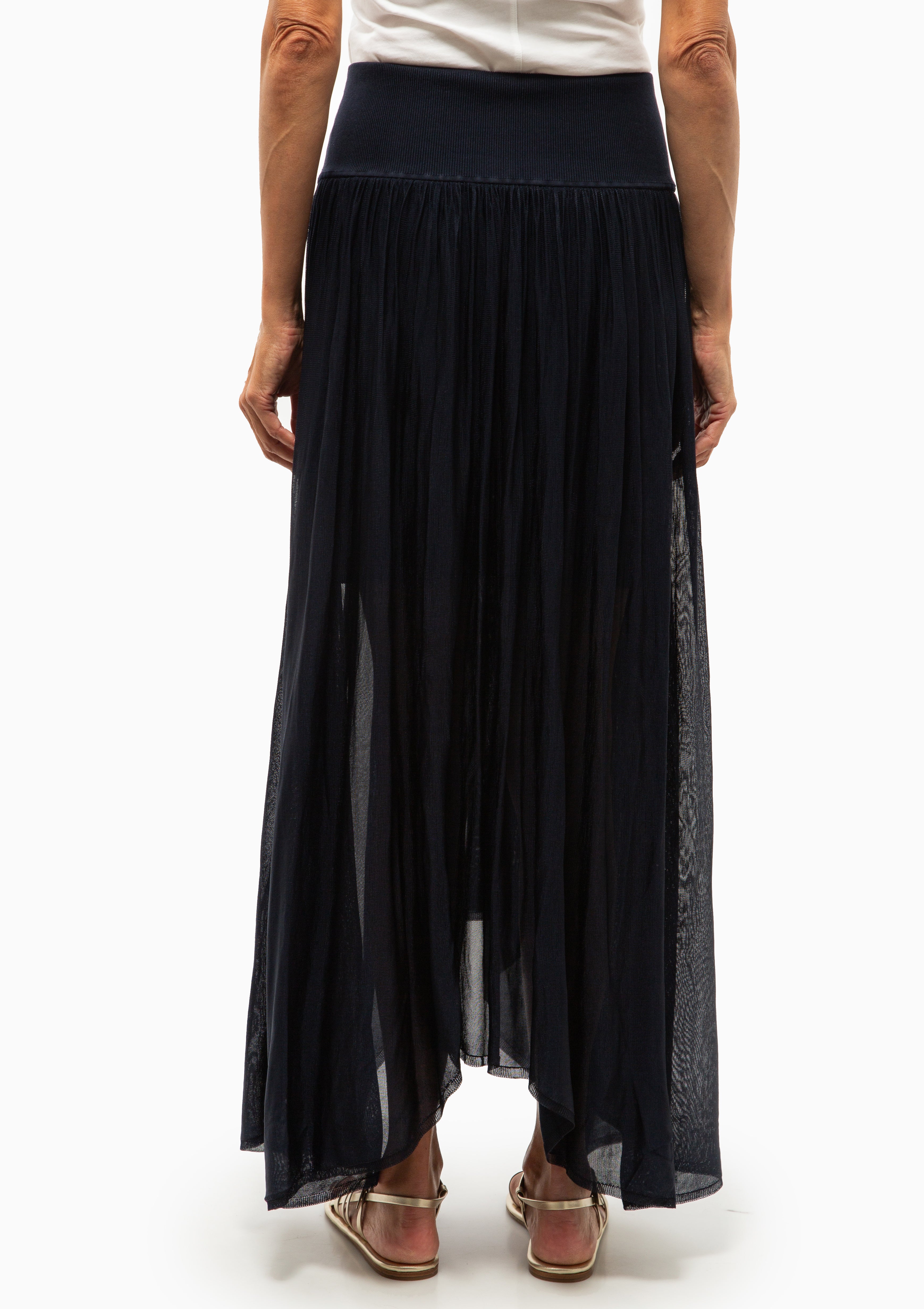 Wave Midi Skirt | Navy Blue